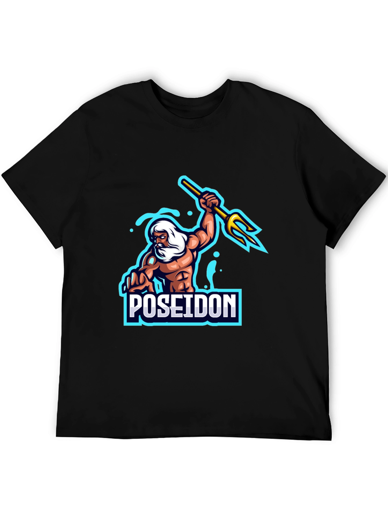 Poseidon Graphic T-Shirt - Black Cotton Tee