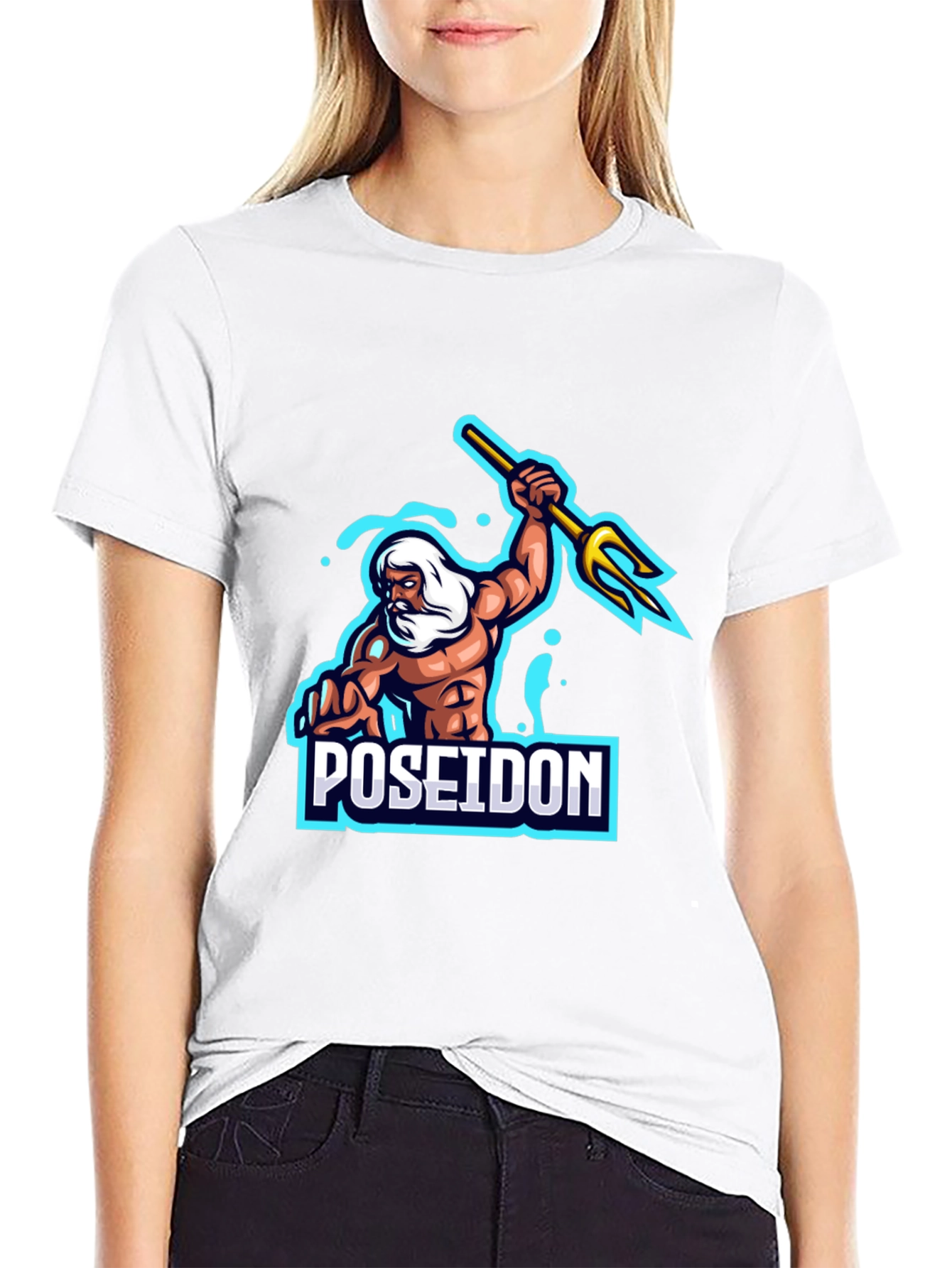 Poseidon Graphic T-Shirt - Black Cotton Tee