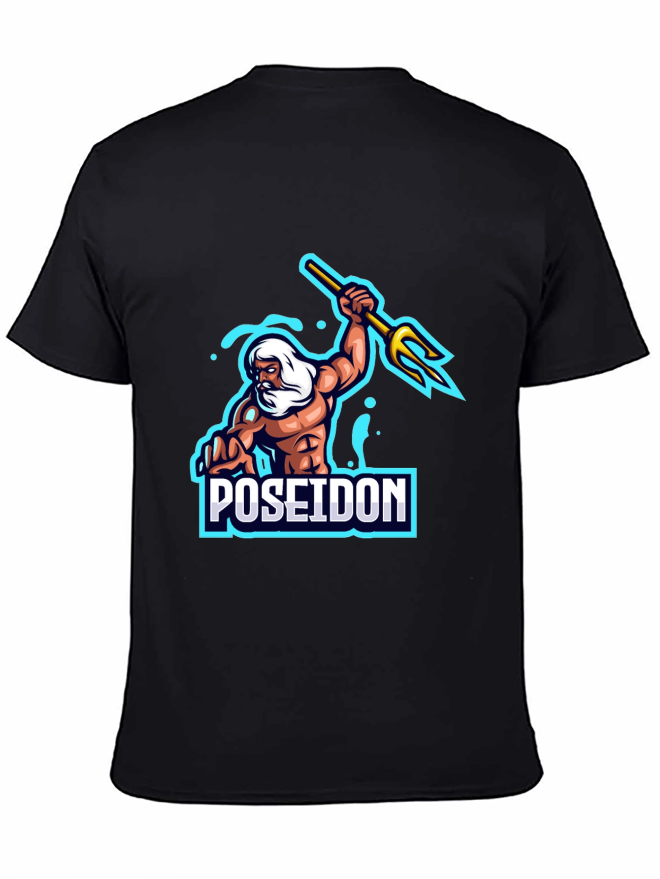 Poseidon Graphic T-Shirt - Black Cotton Tee