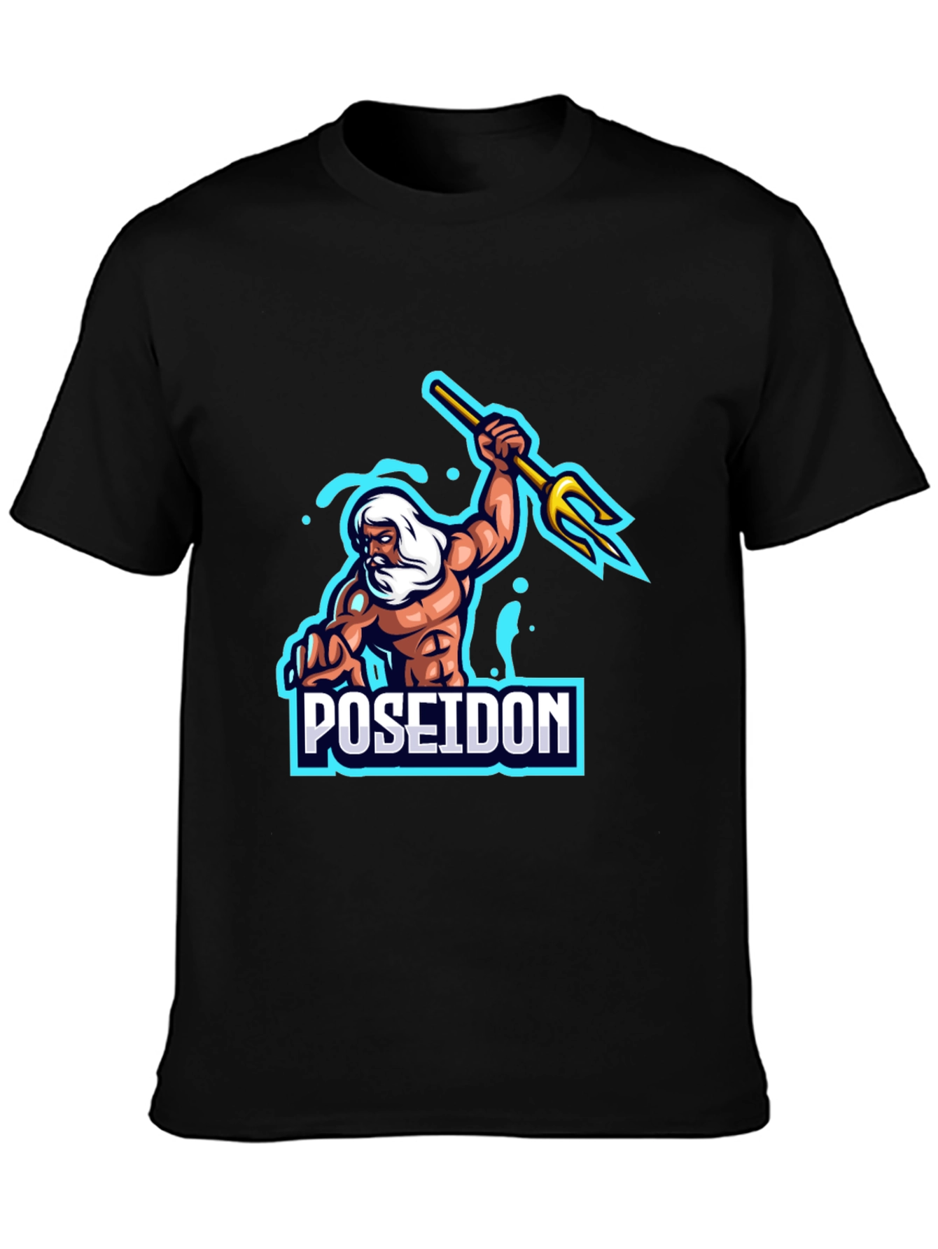 Poseidon Graphic T-Shirt - Black Cotton Tee