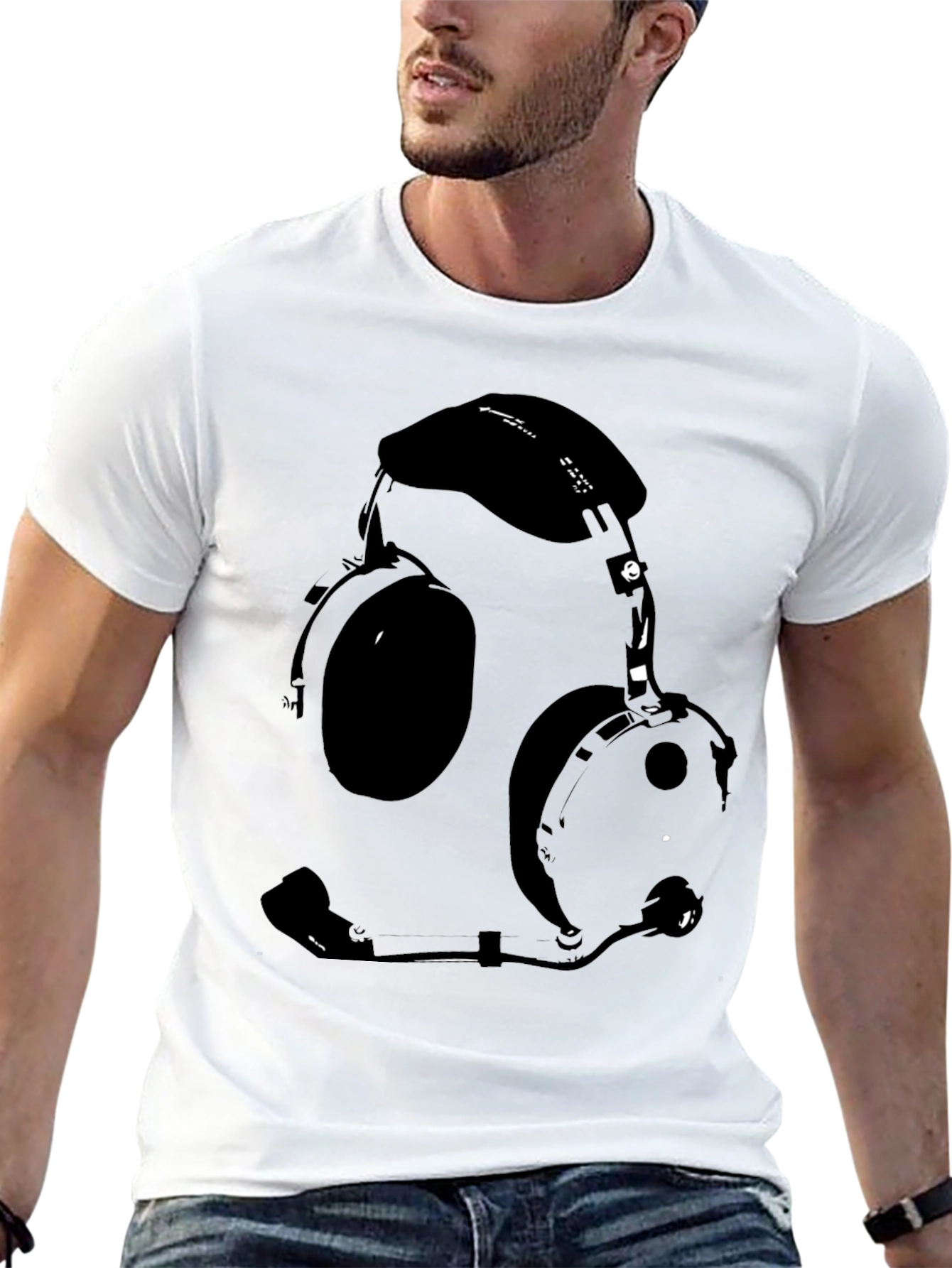 Pilot Headset Graphic Tee - Aviation Enthusiast Shirt