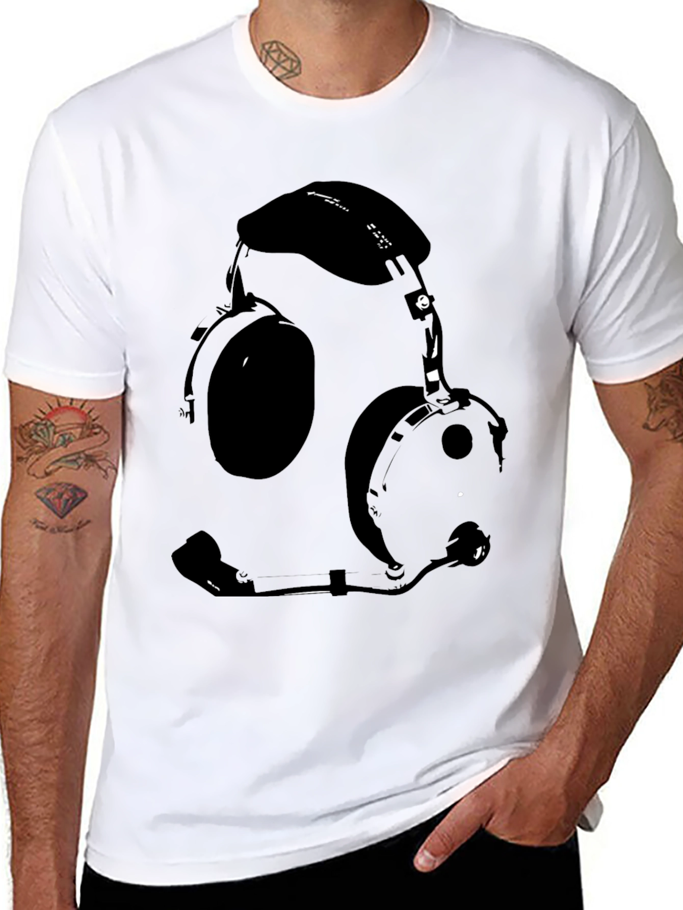 Pilot Headset Graphic Tee - Aviation Enthusiast Shirt