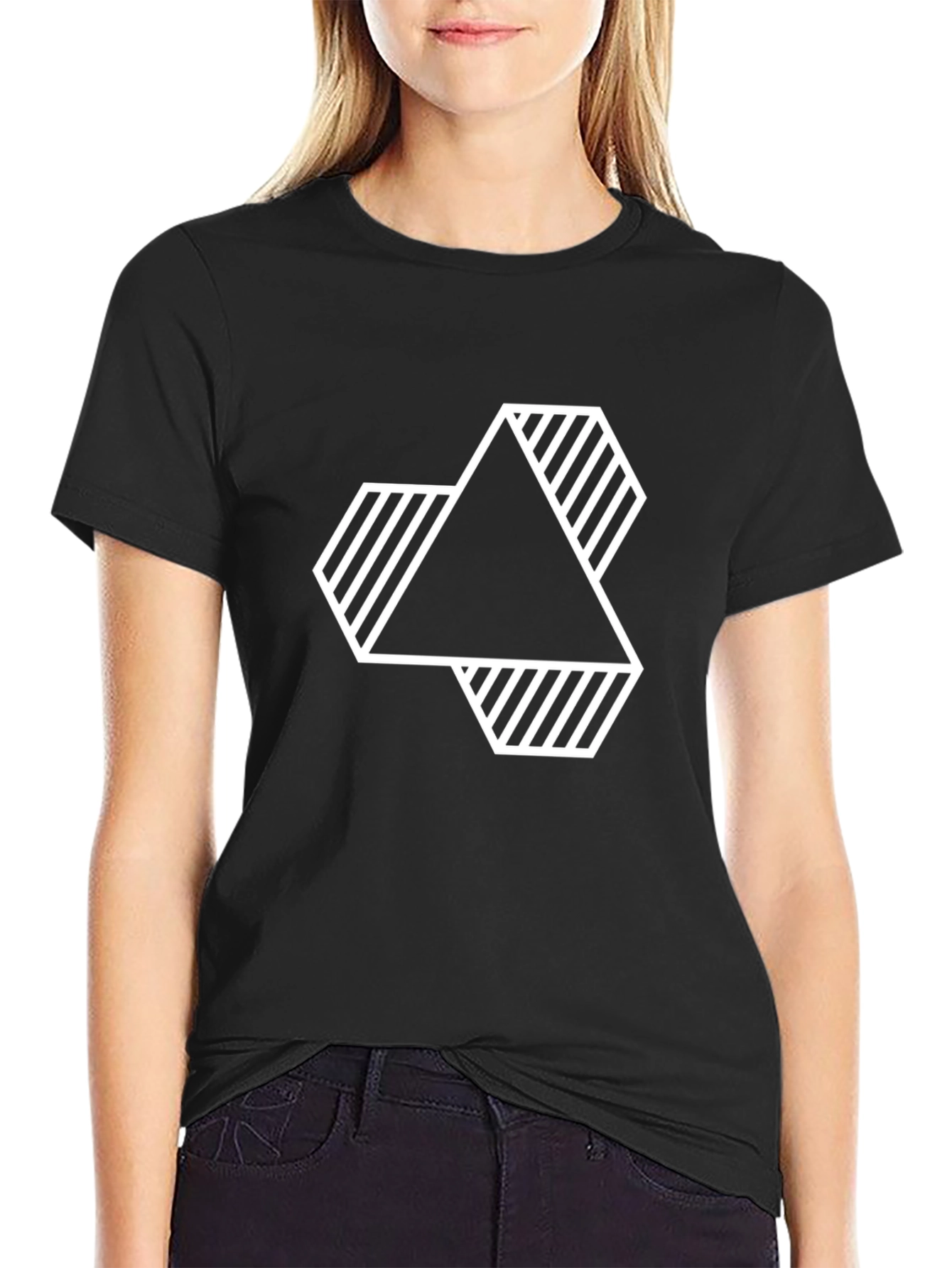 Geometric Graphic Black T-Shirt