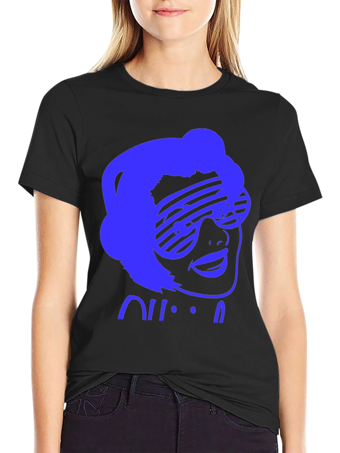 Retro Sunglasses Graphic Tee - Black