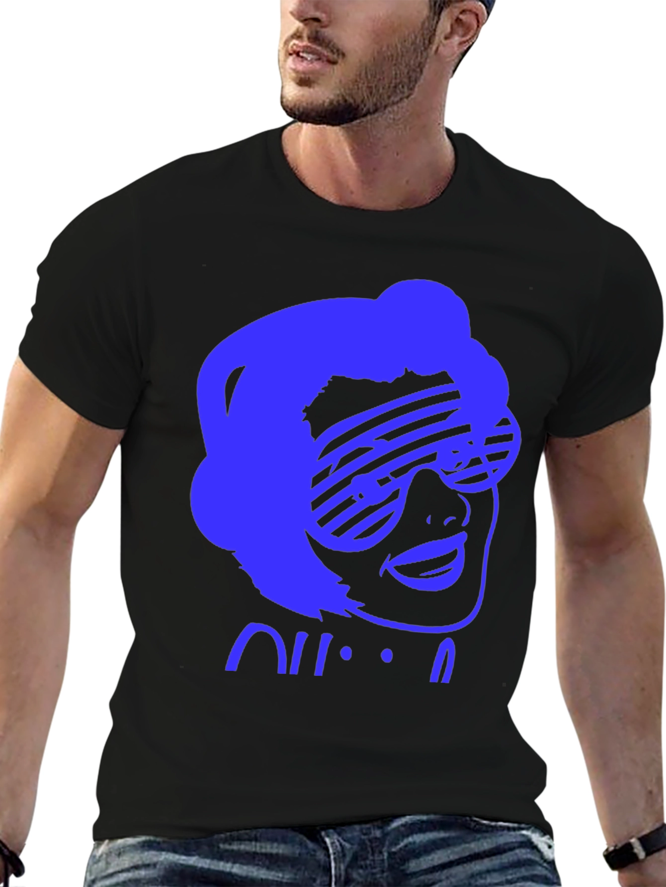 Retro Sunglasses Graphic Tee - Black