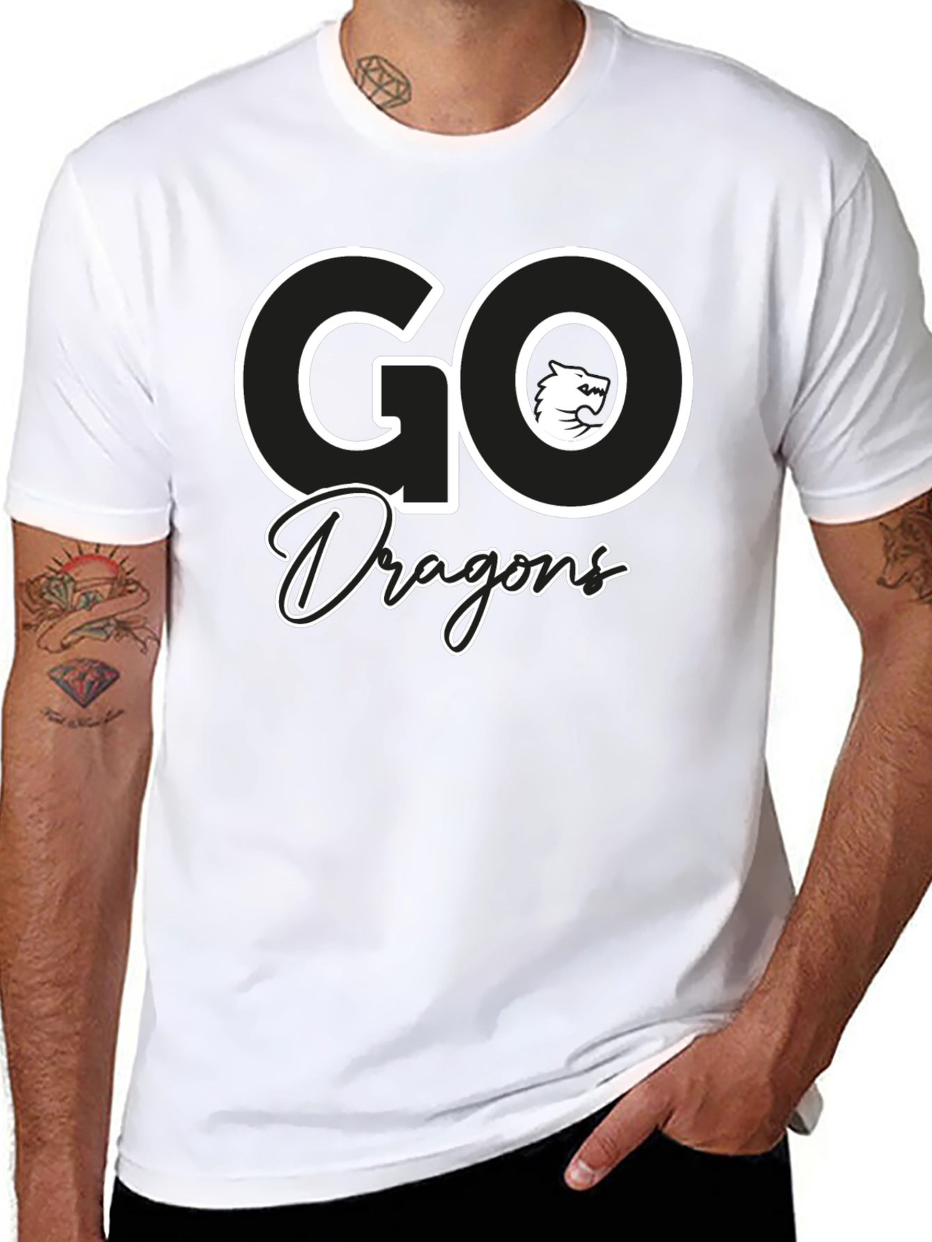 Go Dragons Graphic Tee - Black