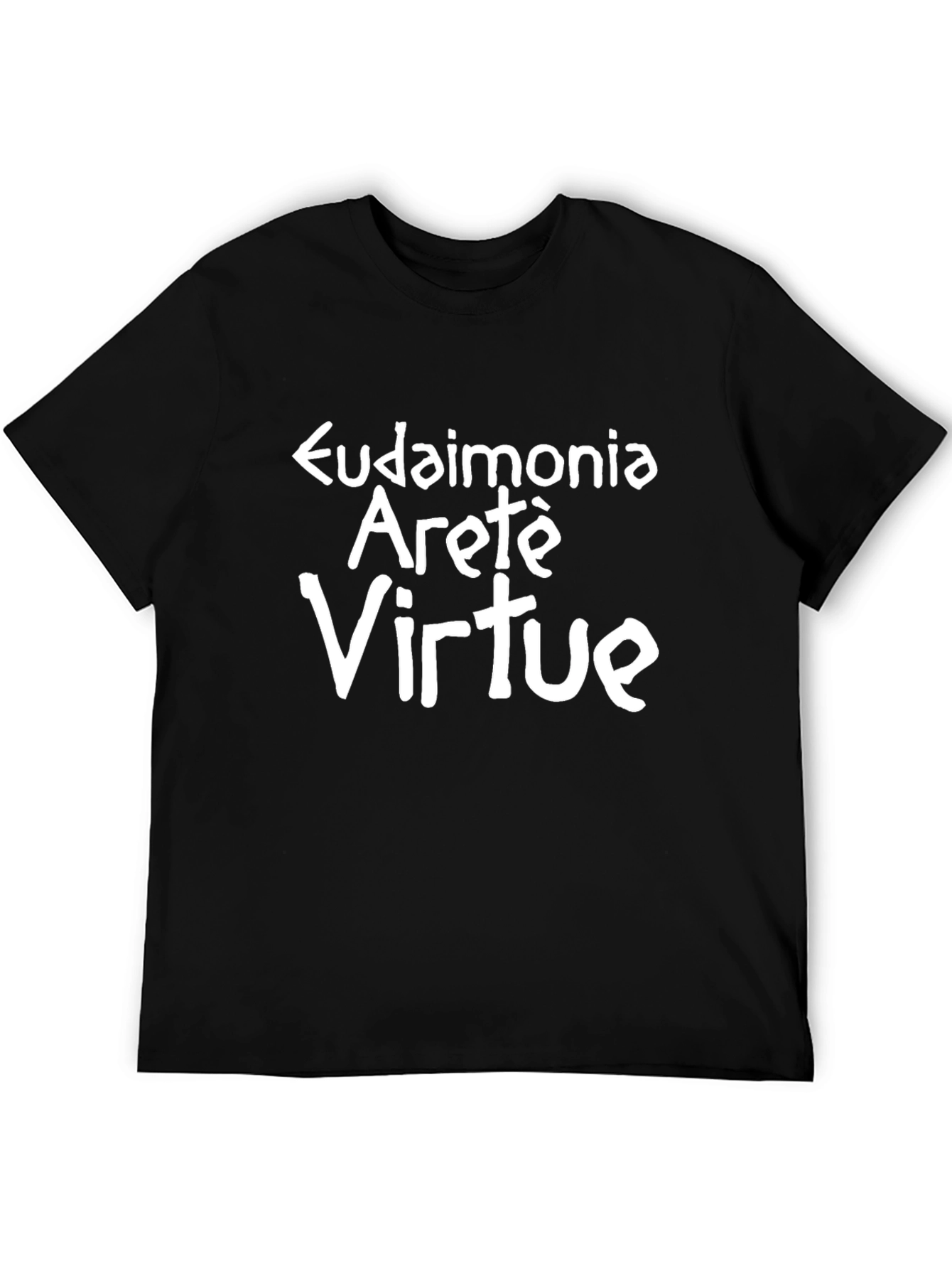 Eudaimonia Arete Virtue Graphic Tee - Black