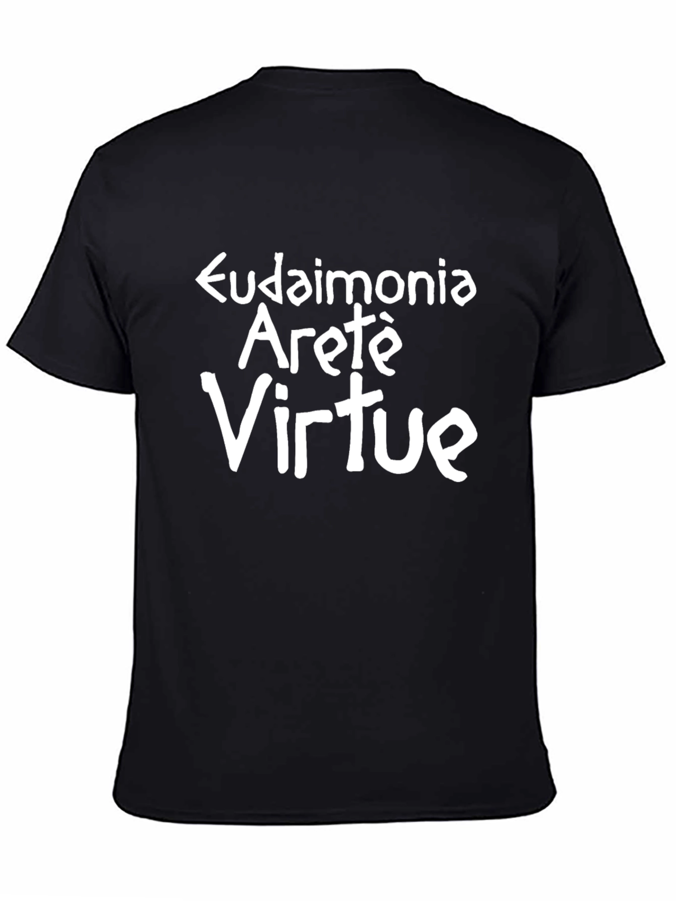 Eudaimonia Arete Virtue Graphic Tee - Black
