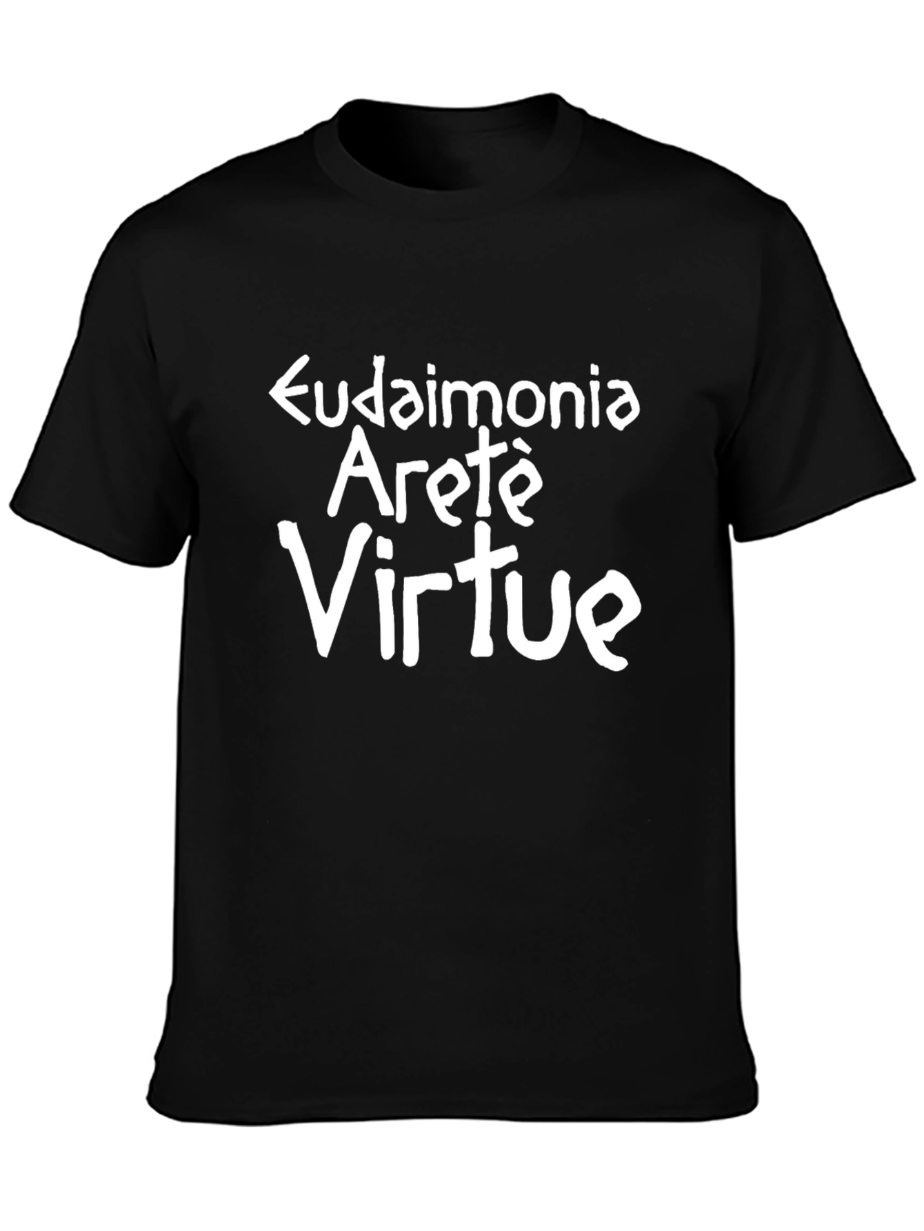 Eudaimonia Arete Virtue Graphic Tee - Black