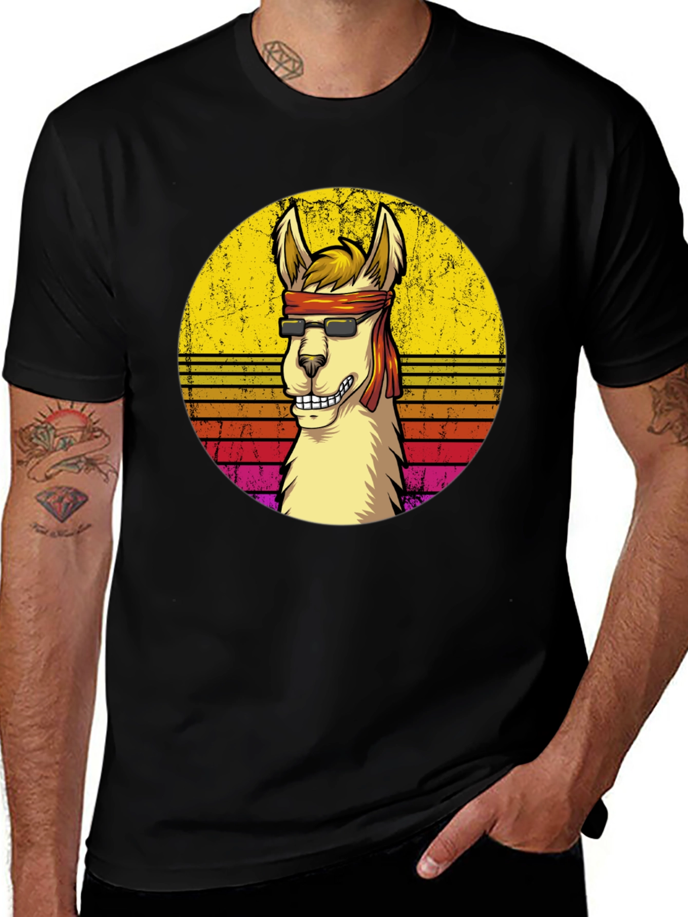 Retro Llama Graphic T-Shirt