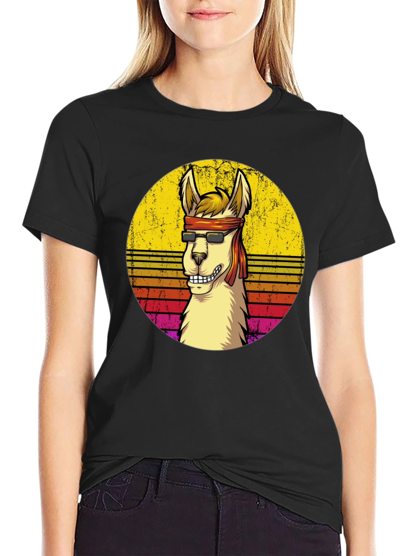 Retro Llama Graphic T-Shirt
