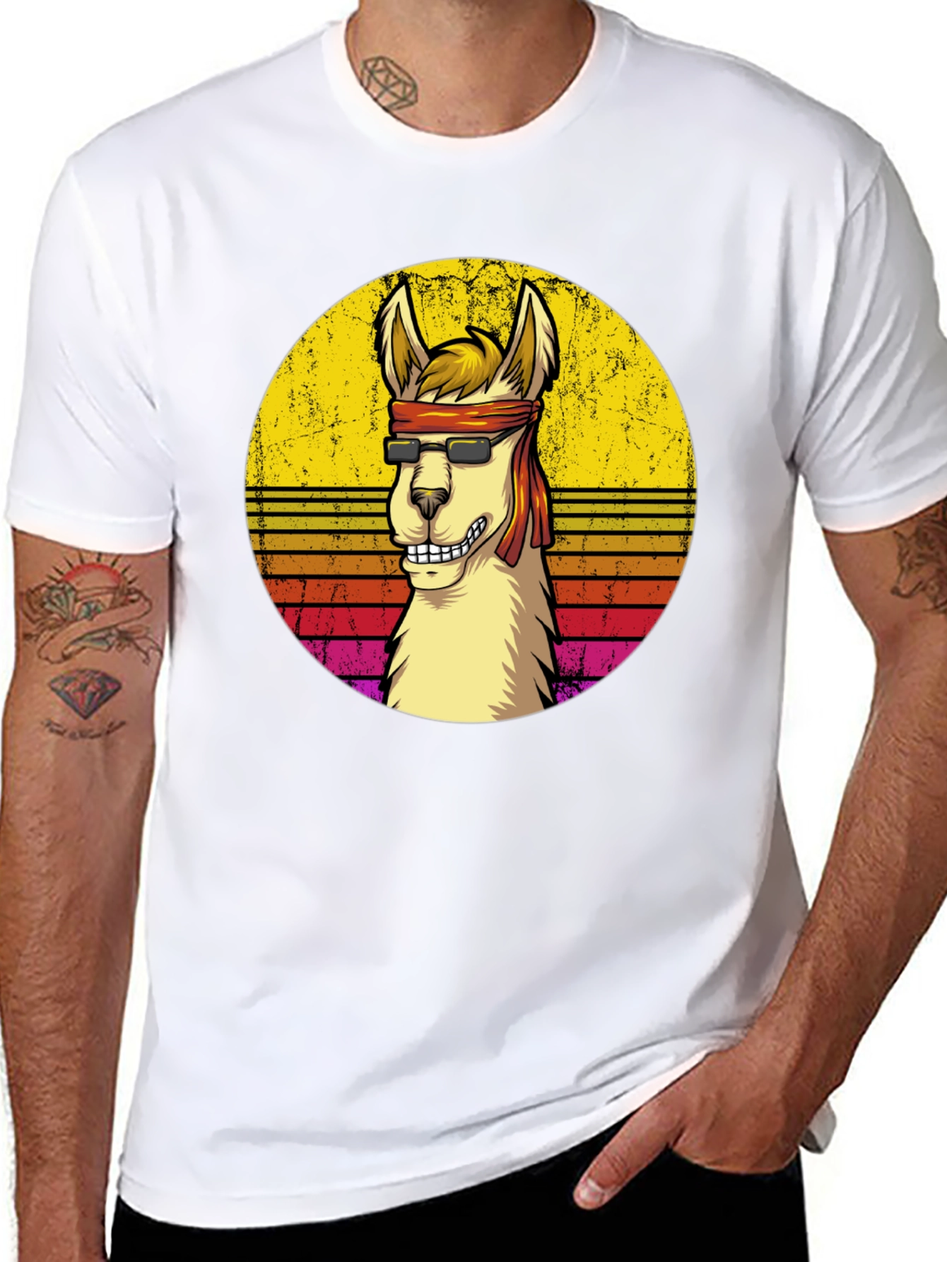Retro Llama Graphic T-Shirt