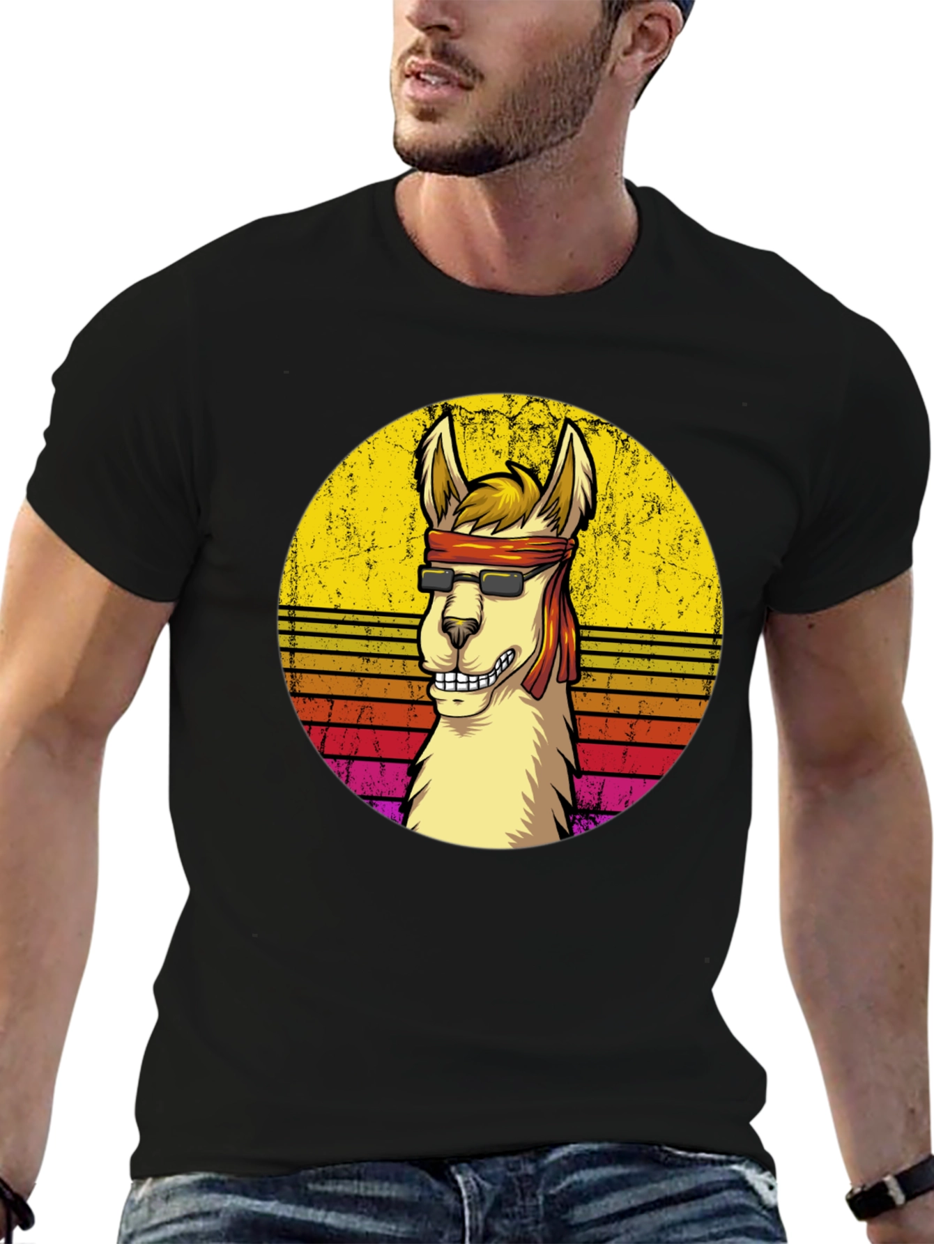 Retro Llama Graphic T-Shirt