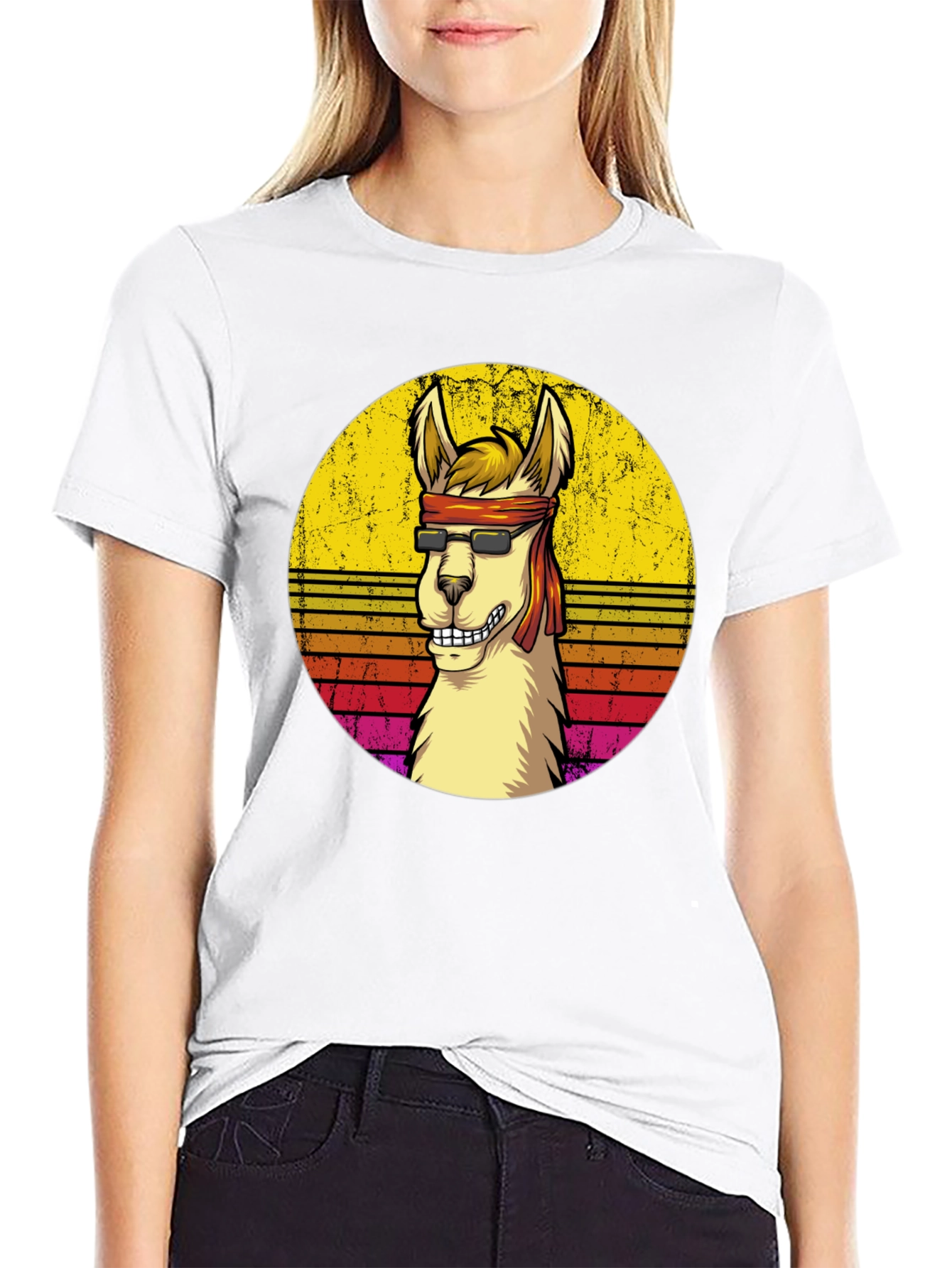 Retro Llama Graphic T-Shirt