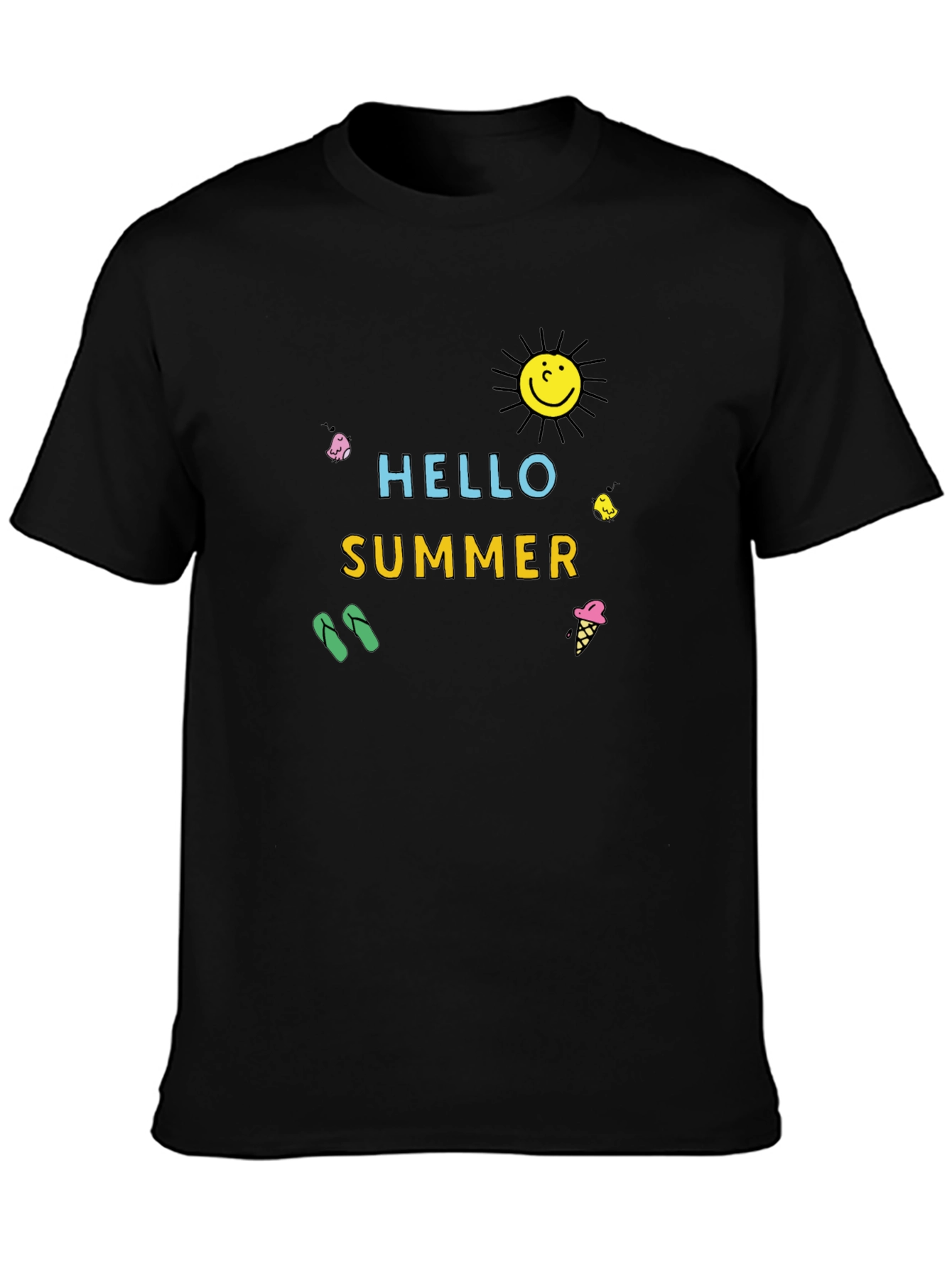 Hello Summer Black T-Shirt