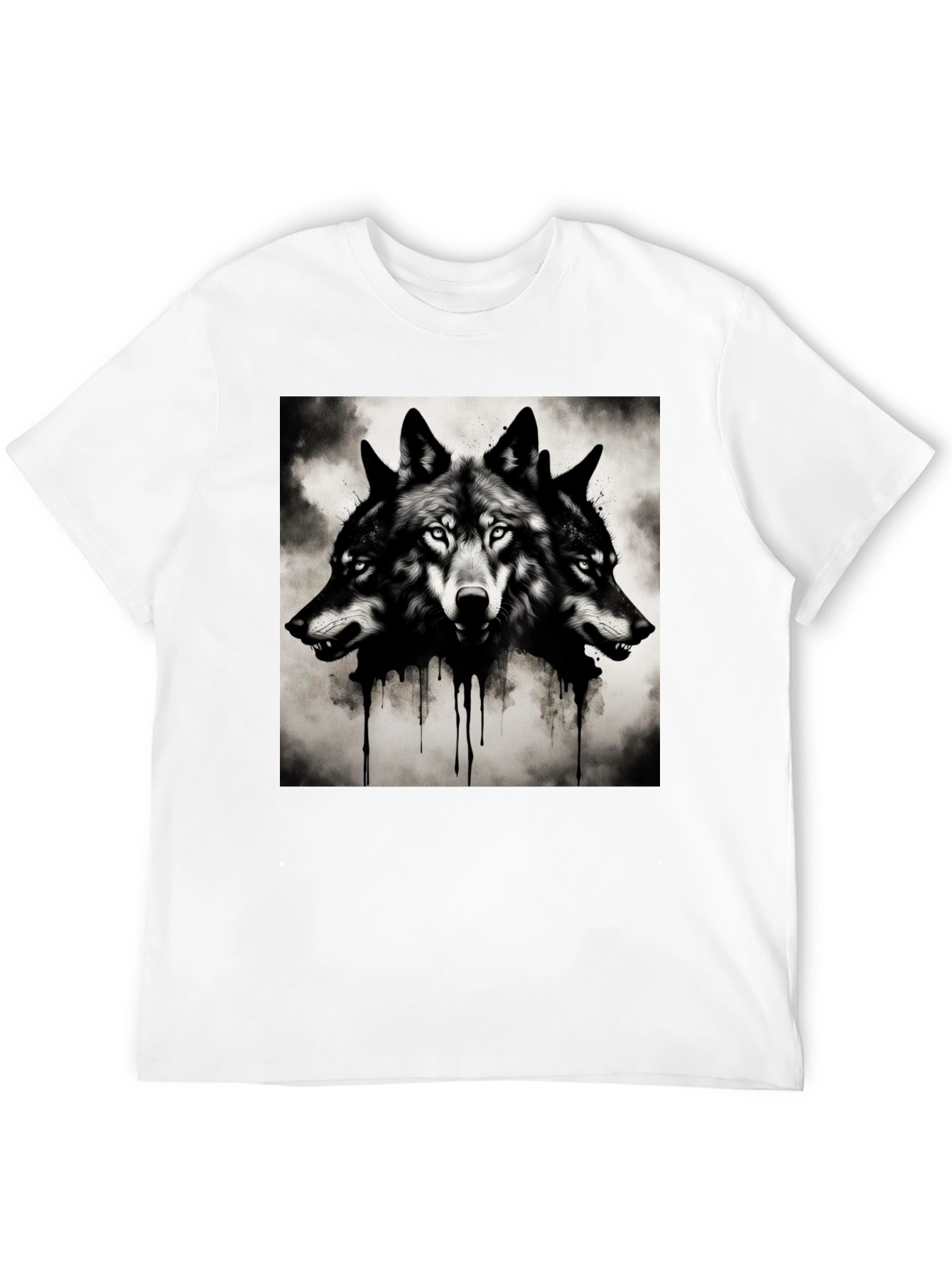 Three-Headed Wolf Graphic Tee - Black