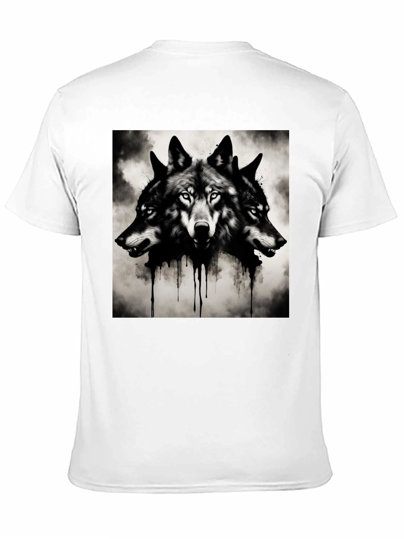 Three-Headed Wolf Graphic Tee - Black