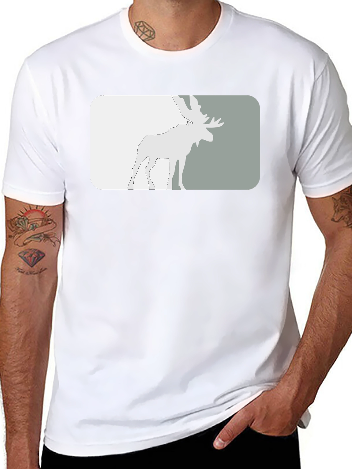 Moose Graphic Tee - Stylish Black T-Shirt