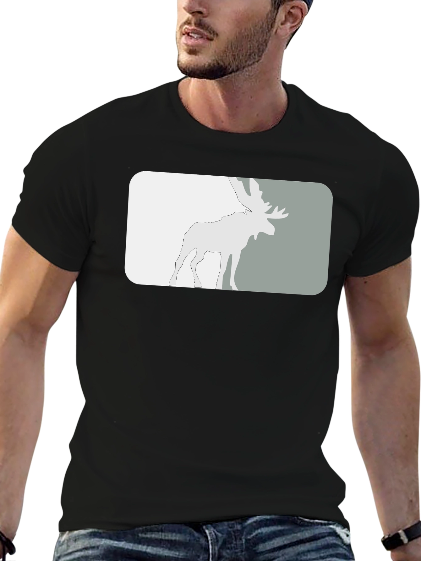 Moose Graphic Tee - Stylish Black T-Shirt