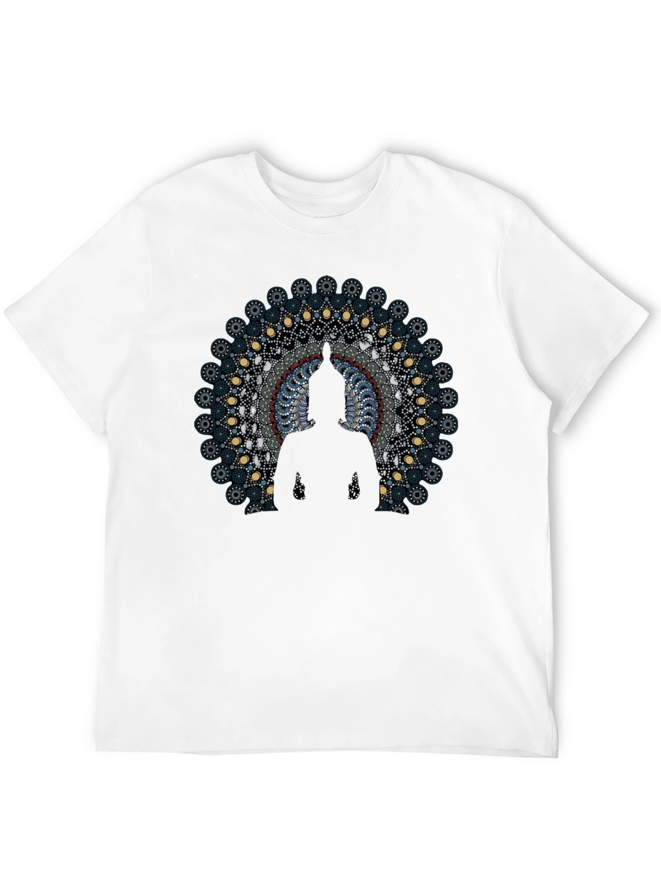 Buddha Mandala Graphic Black T-Shirt