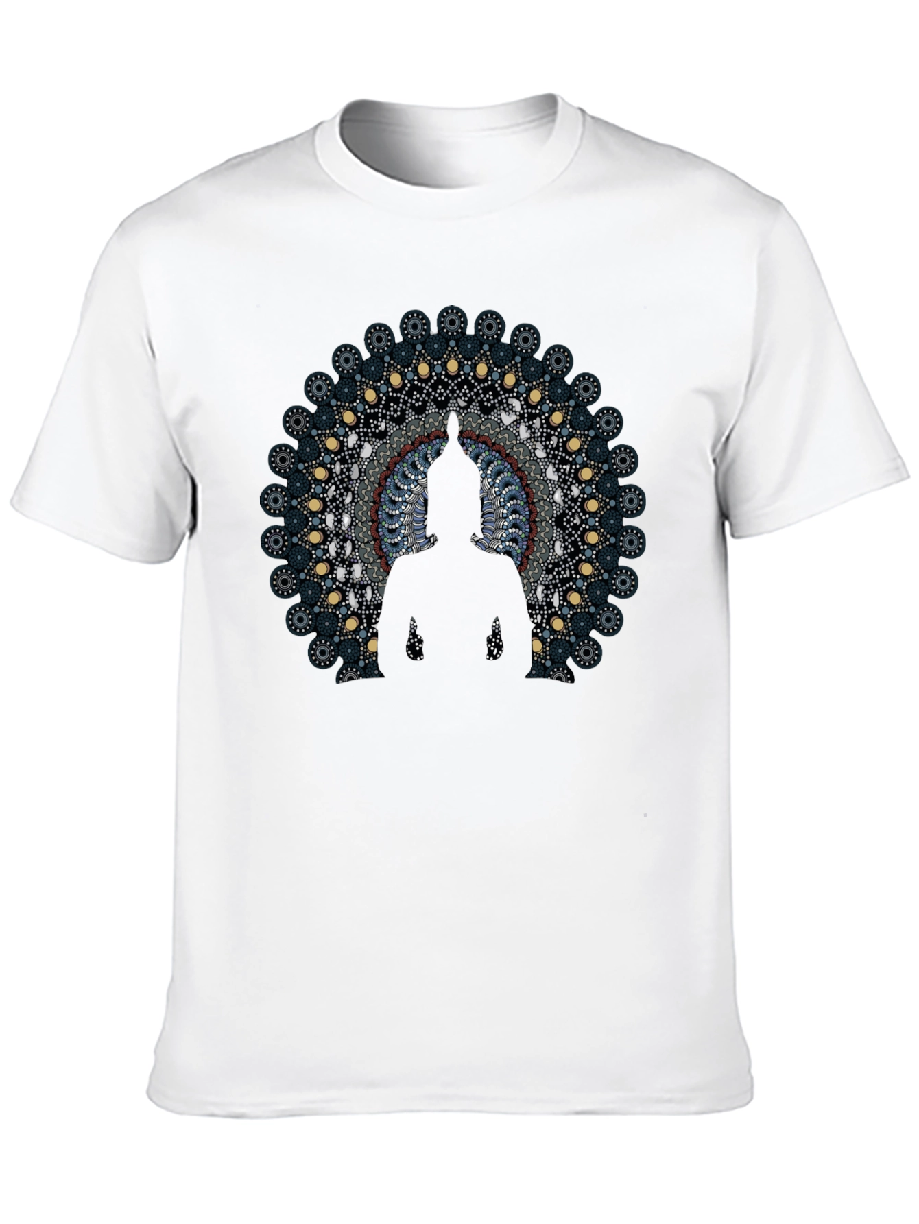 Buddha Mandala Graphic Black T-Shirt