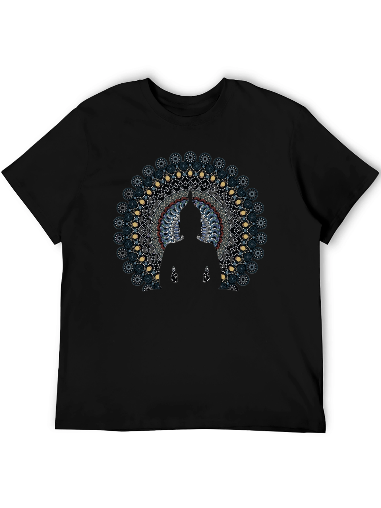Buddha Mandala Graphic Black T-Shirt