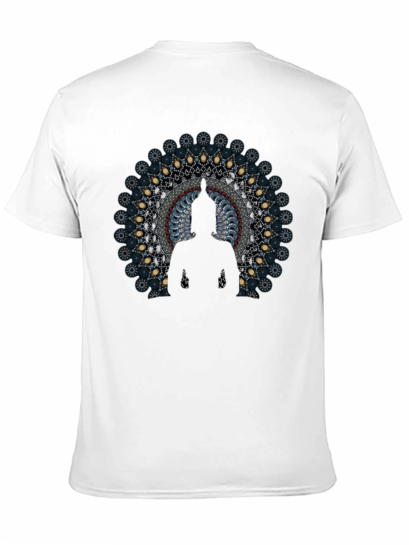 Buddha Mandala Graphic Black T-Shirt