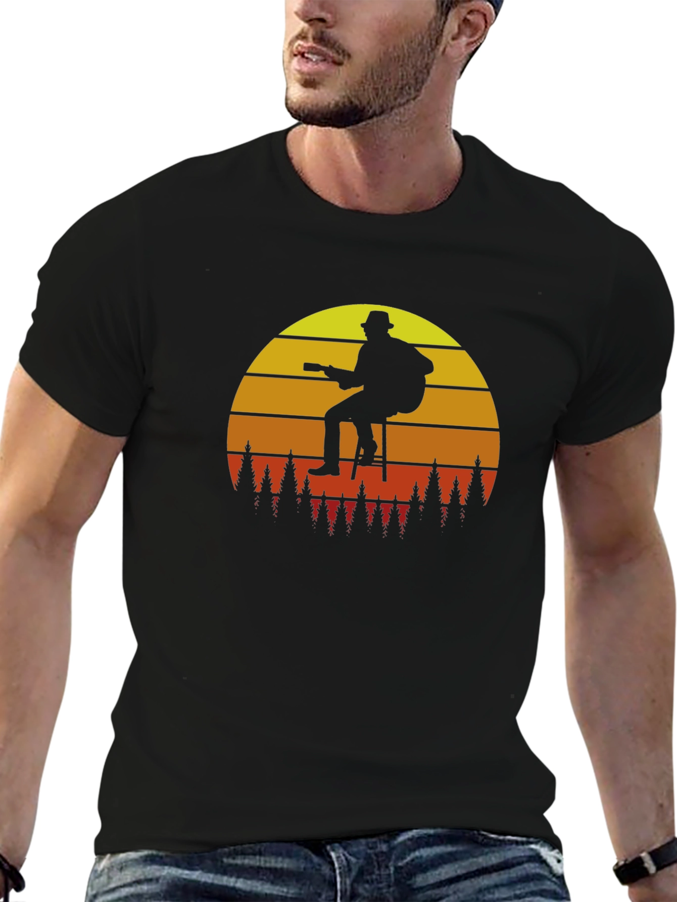 Guitar Sunset T-Shirt - Black