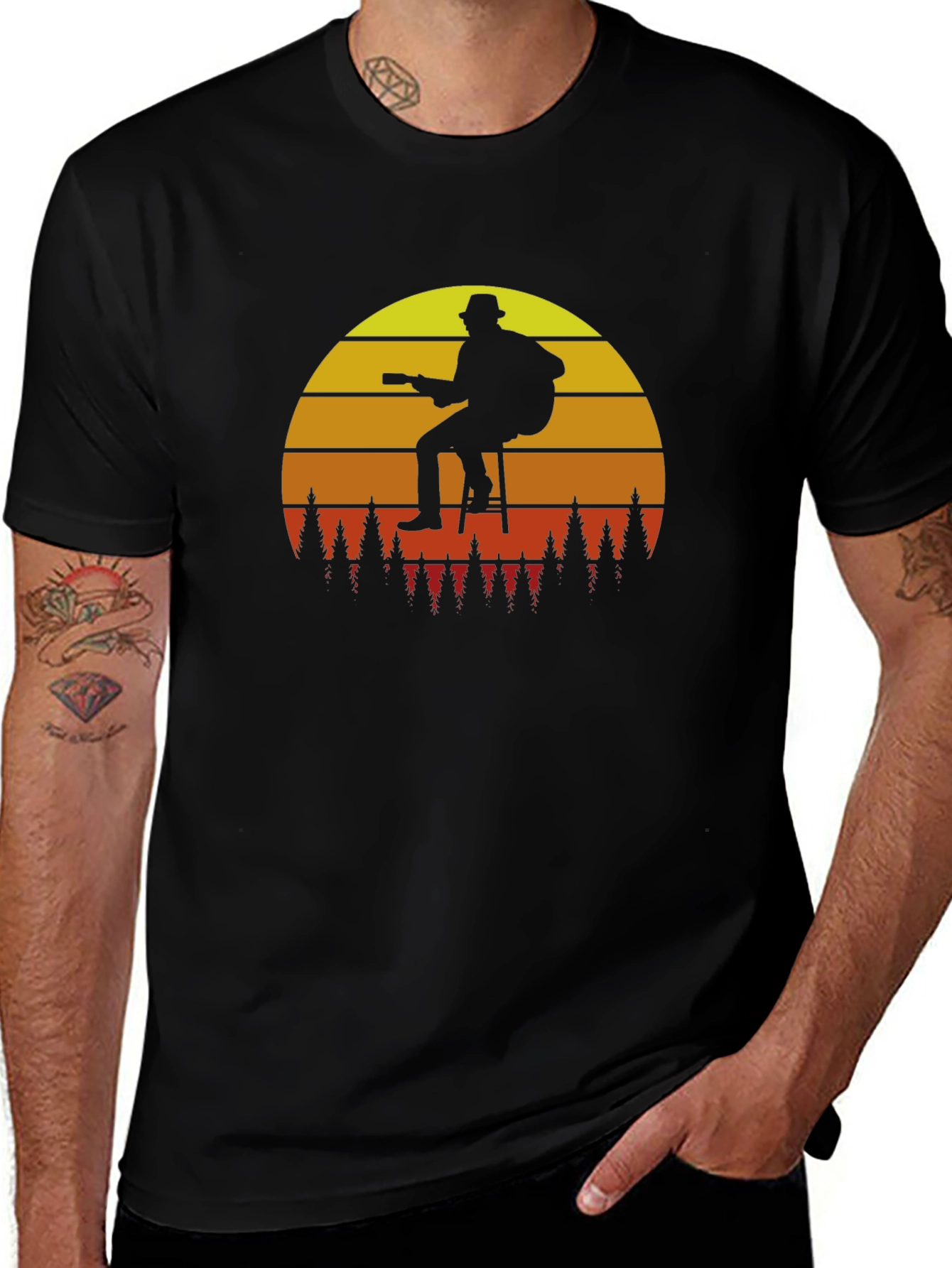 Guitar Sunset T-Shirt - Black