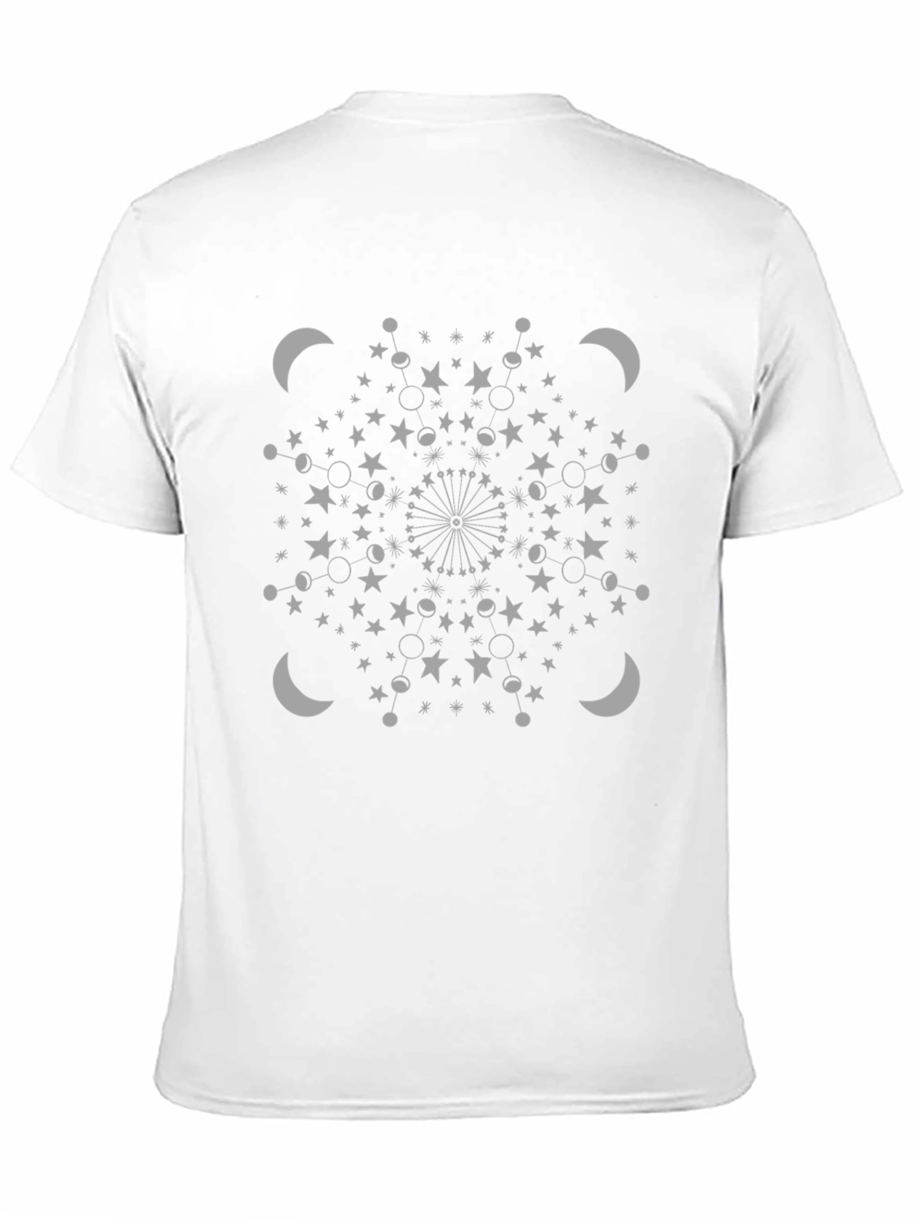 Celestial Mandala Tee: Stars & Moon Graphic Print