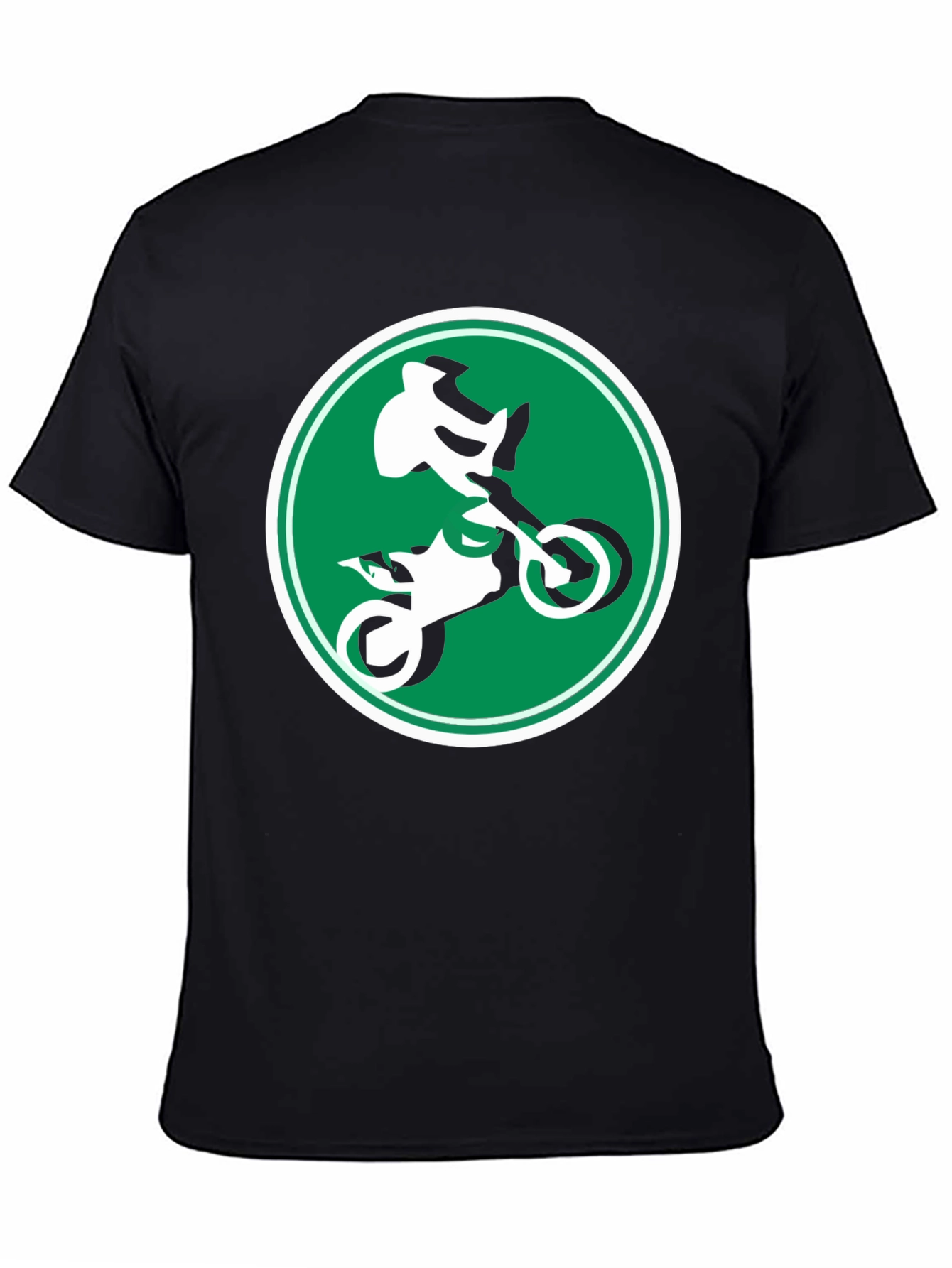 Motocross Rider Graphic Tee - Black Cotton T-Shirt