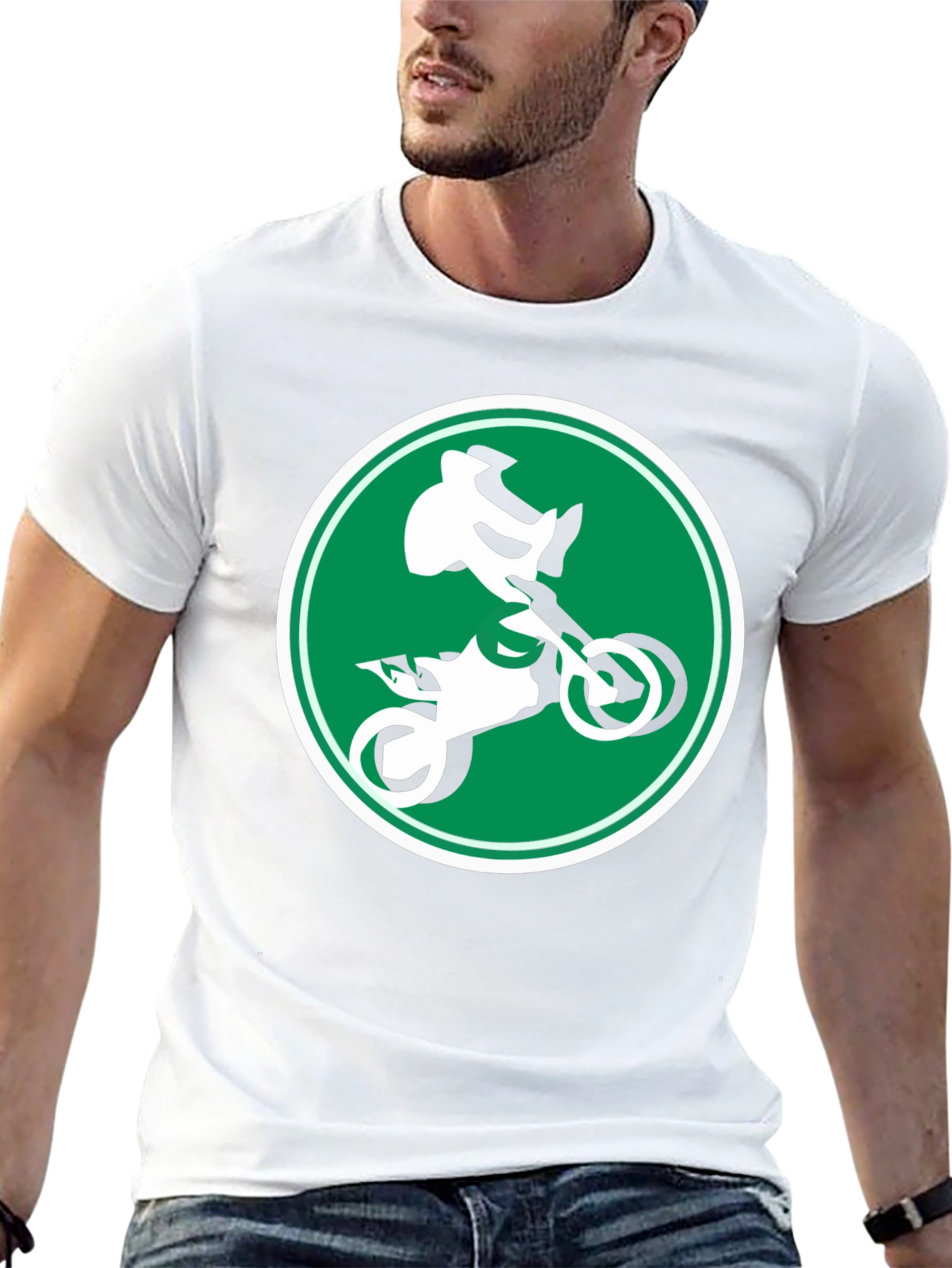 Motocross Rider Graphic Tee - Black Cotton T-Shirt