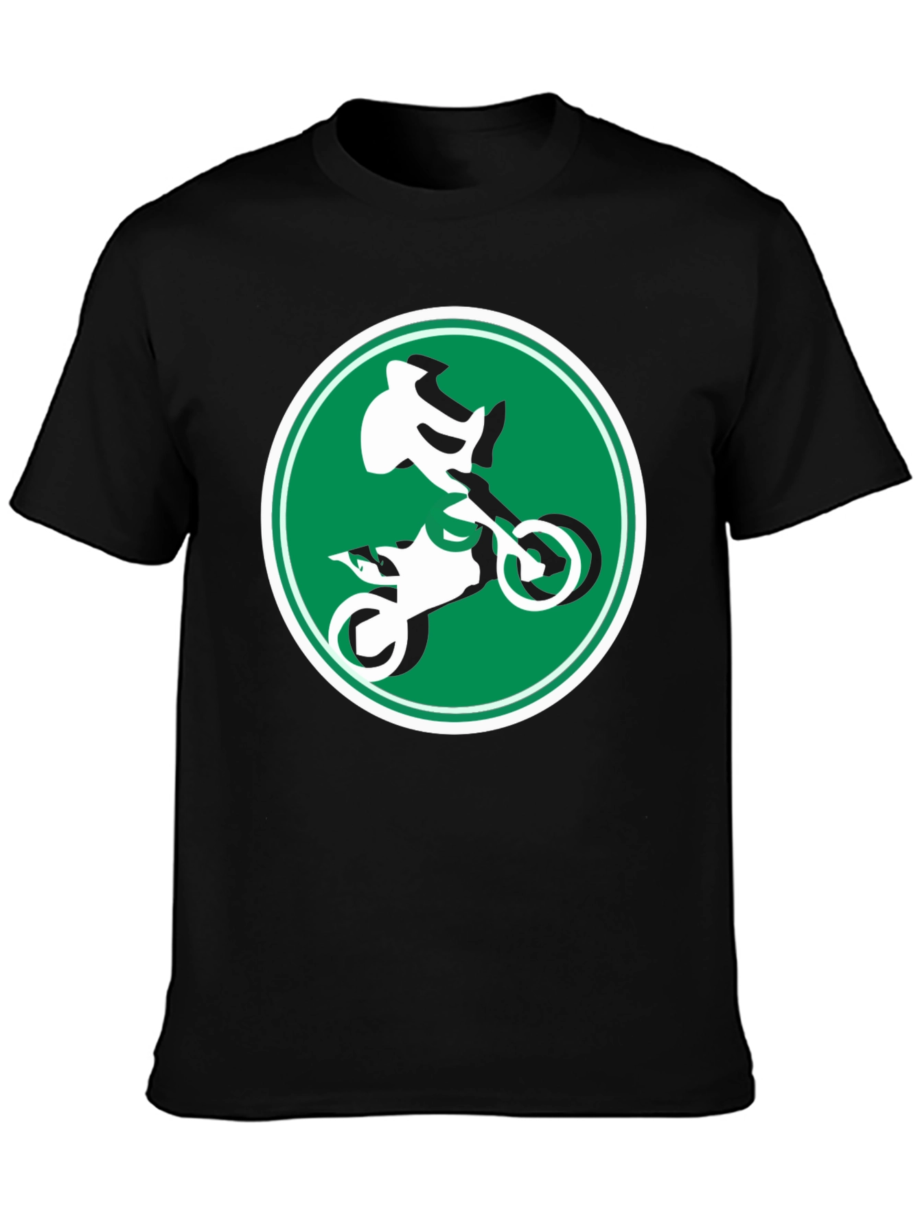 Motocross Rider Graphic Tee - Black Cotton T-Shirt