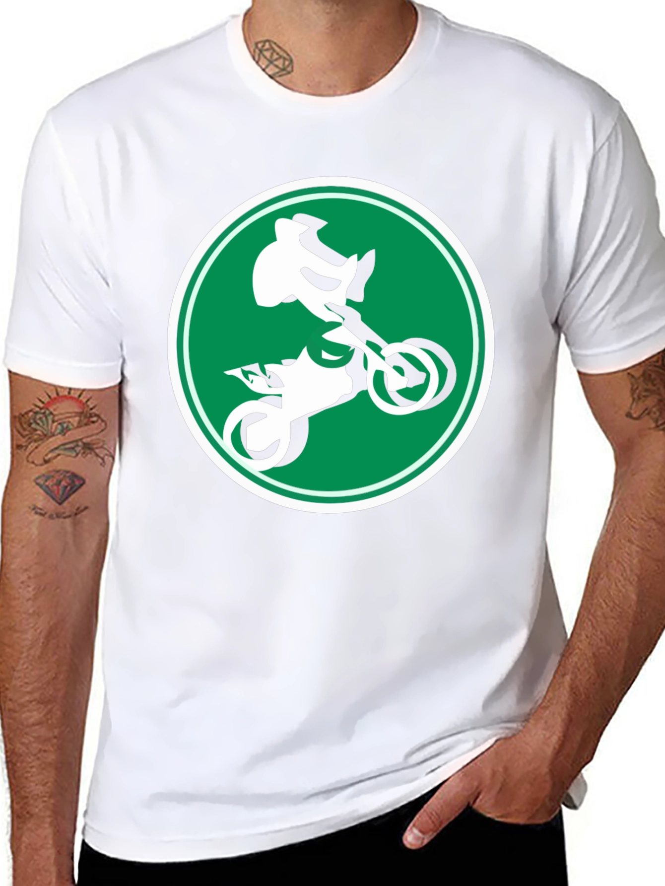 Motocross Rider Graphic Tee - Black Cotton T-Shirt