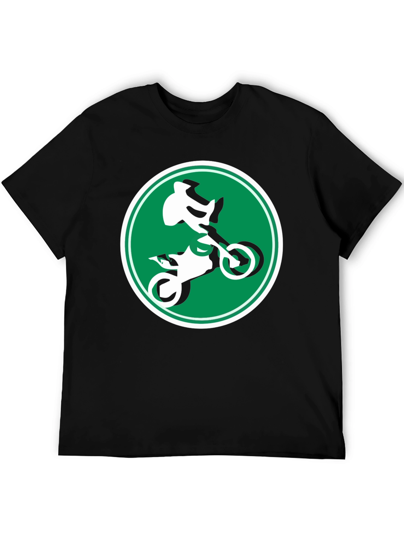 Motocross Rider Graphic Tee - Black Cotton T-Shirt