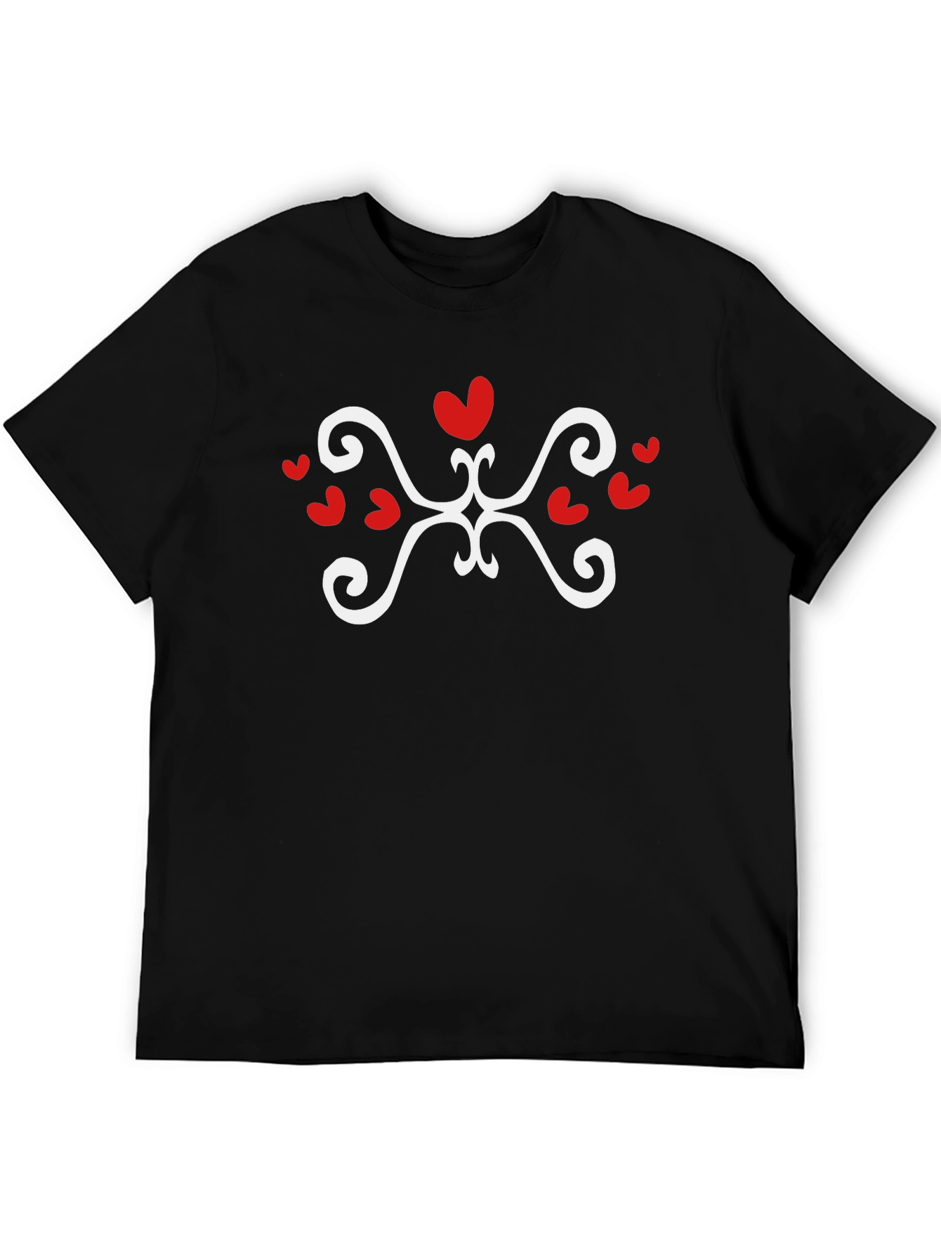 Heart Swirl Graphic Tee - Stylish Black T-Shirt