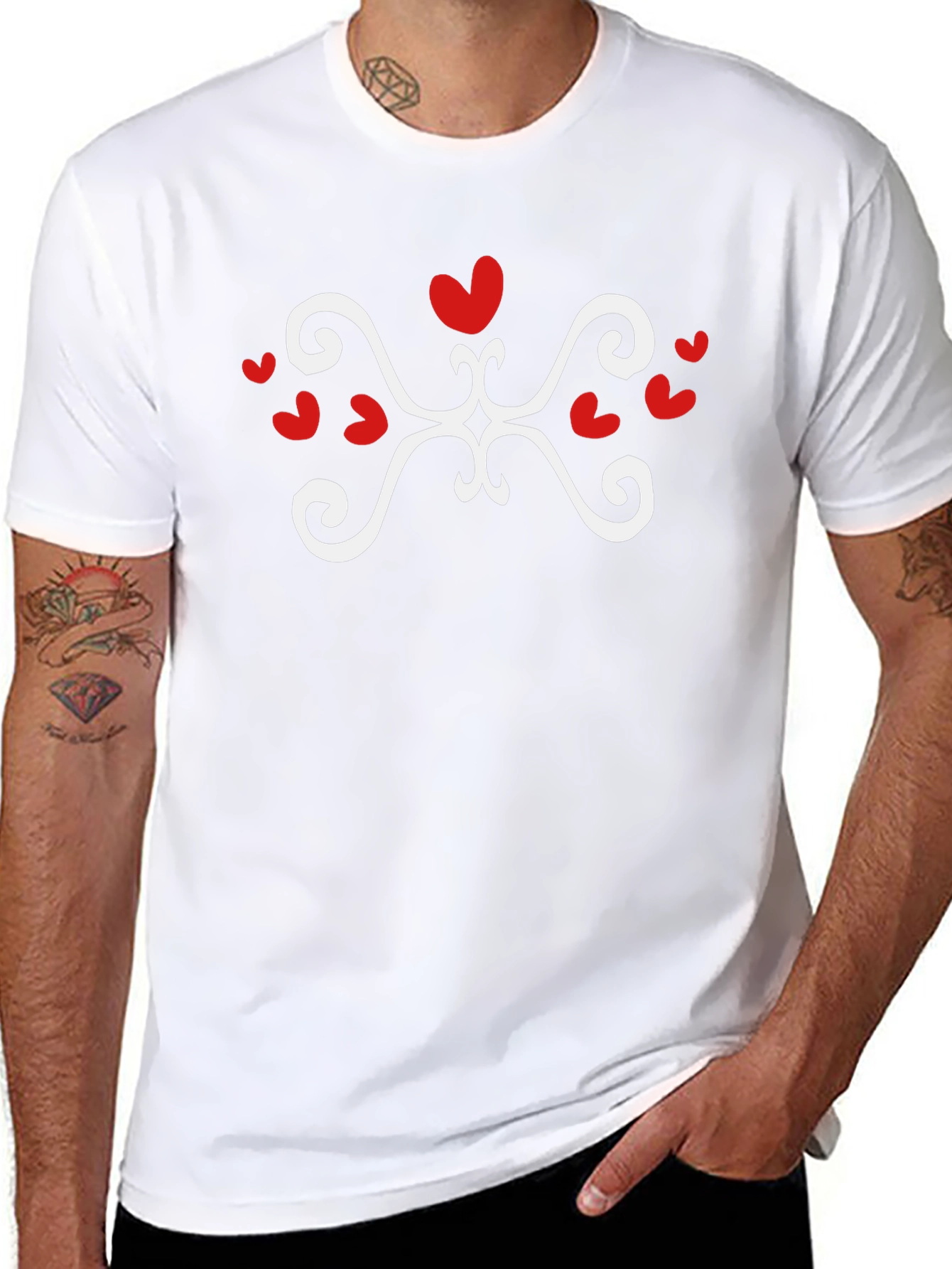 Heart Swirl Graphic Tee - Stylish Black T-Shirt