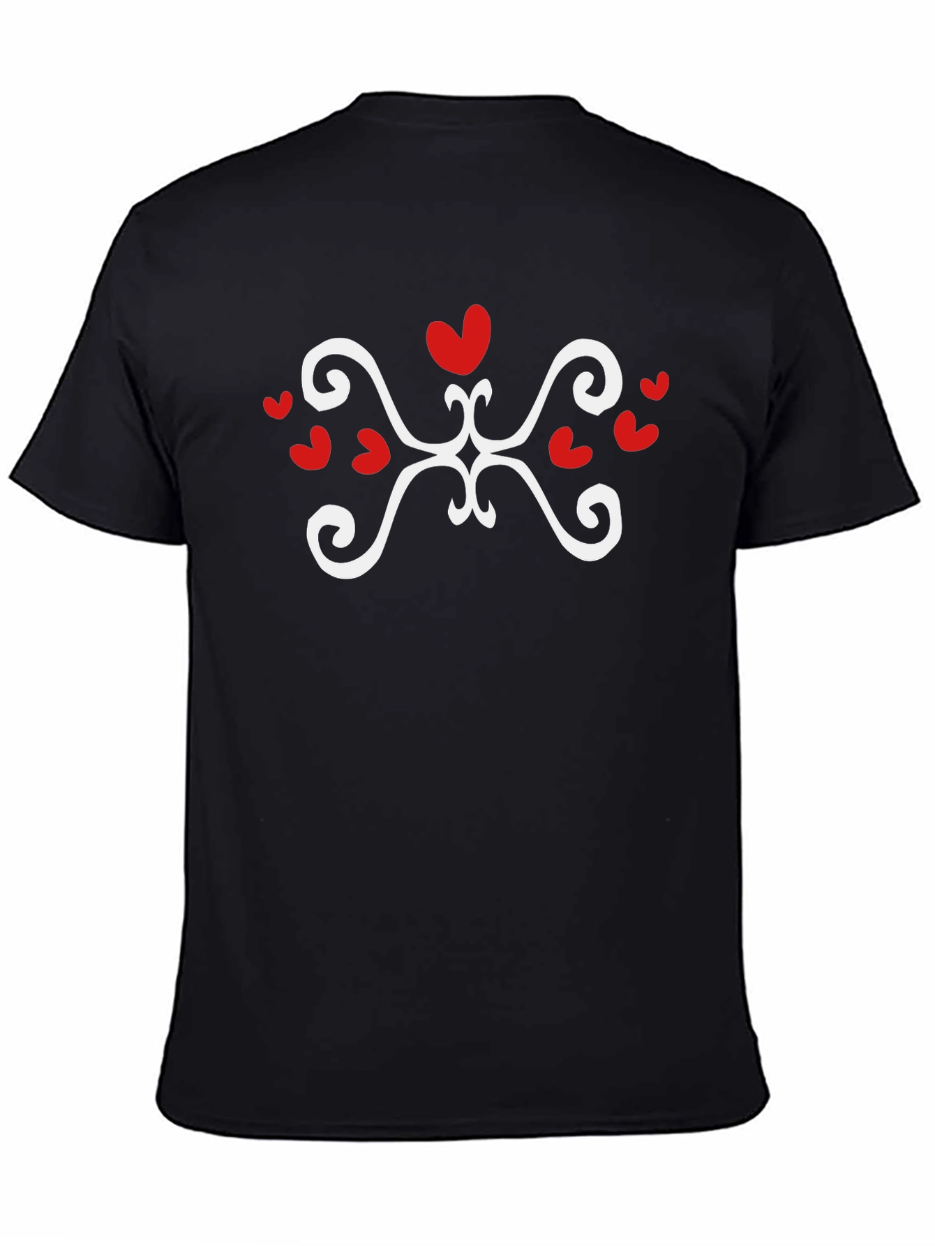 Heart Swirl Graphic Tee - Stylish Black T-Shirt