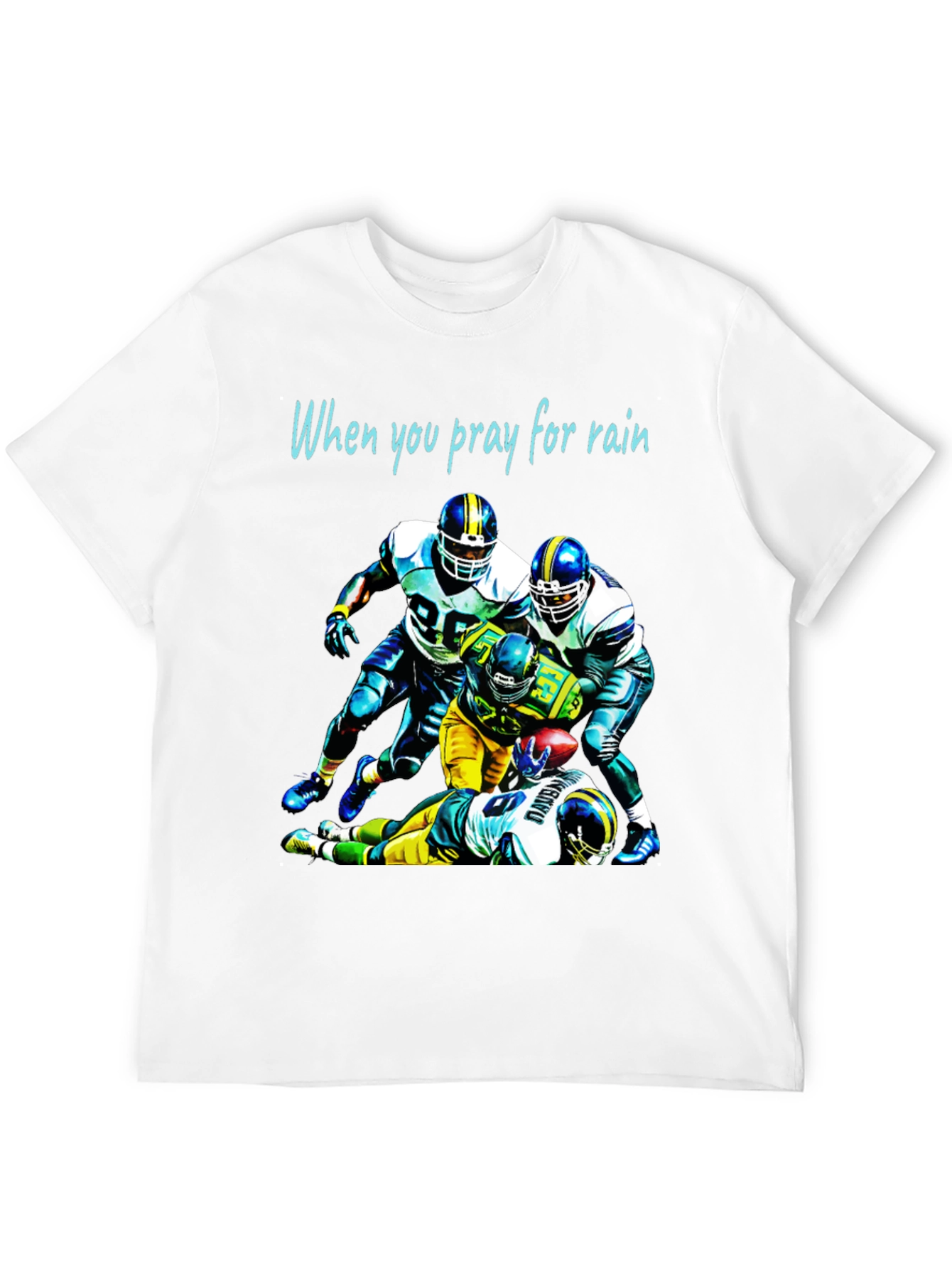 Football Graphic Tee: Pray for Rain