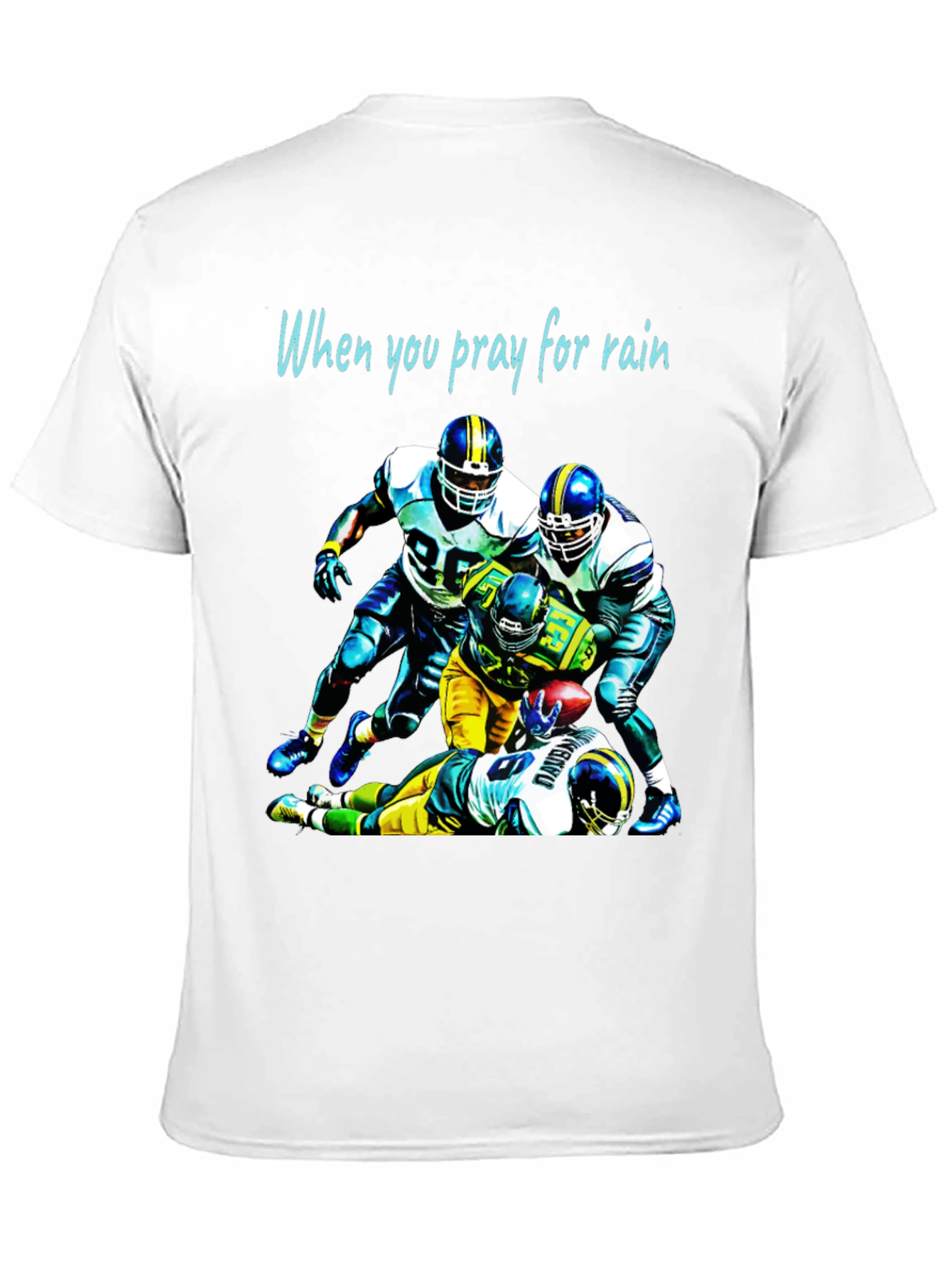 Football Graphic Tee: Pray for Rain