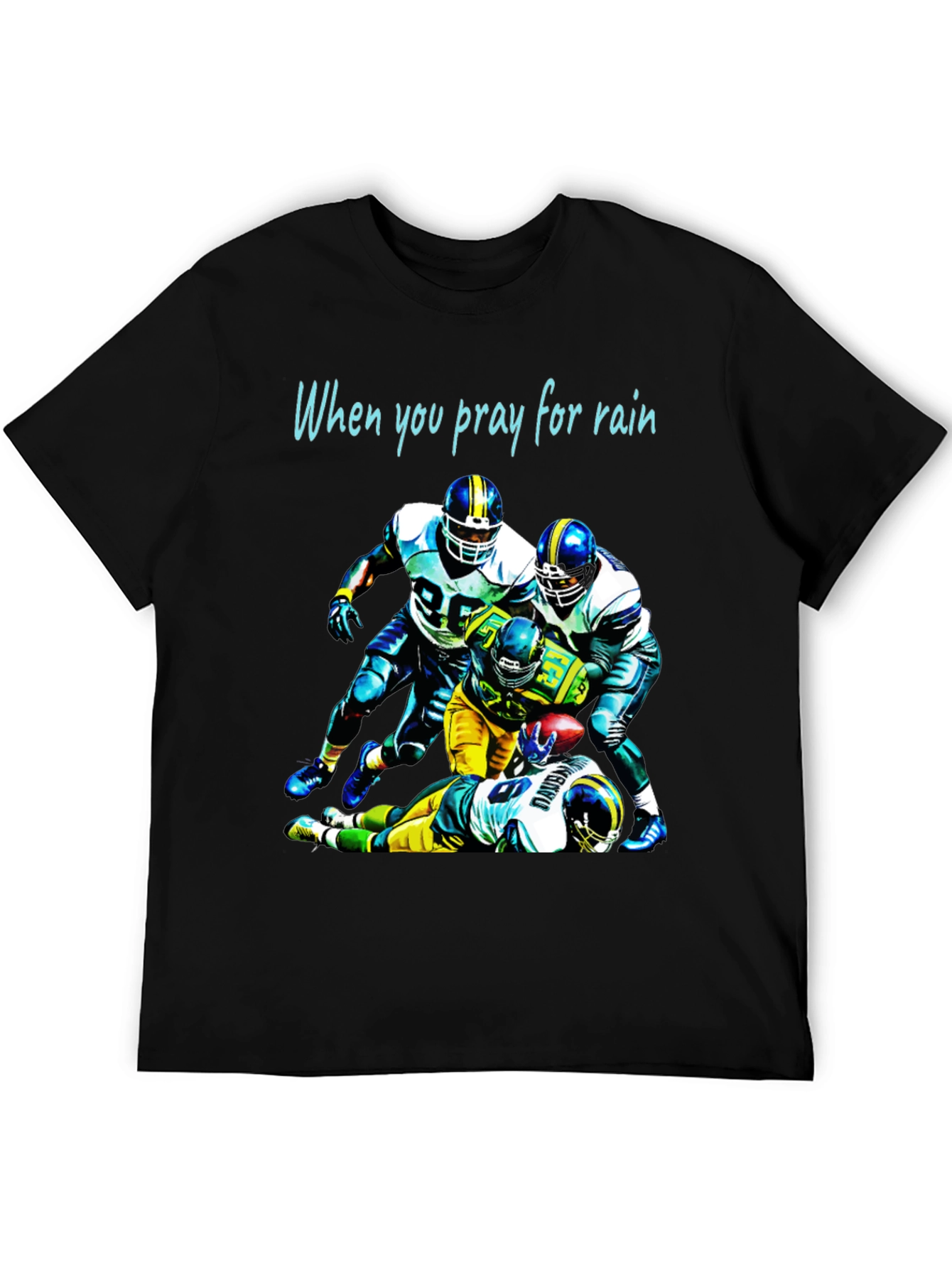 Football Graphic Tee: Pray for Rain