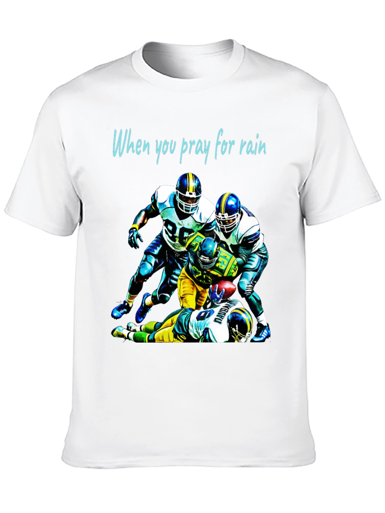 Football Graphic Tee: Pray for Rain