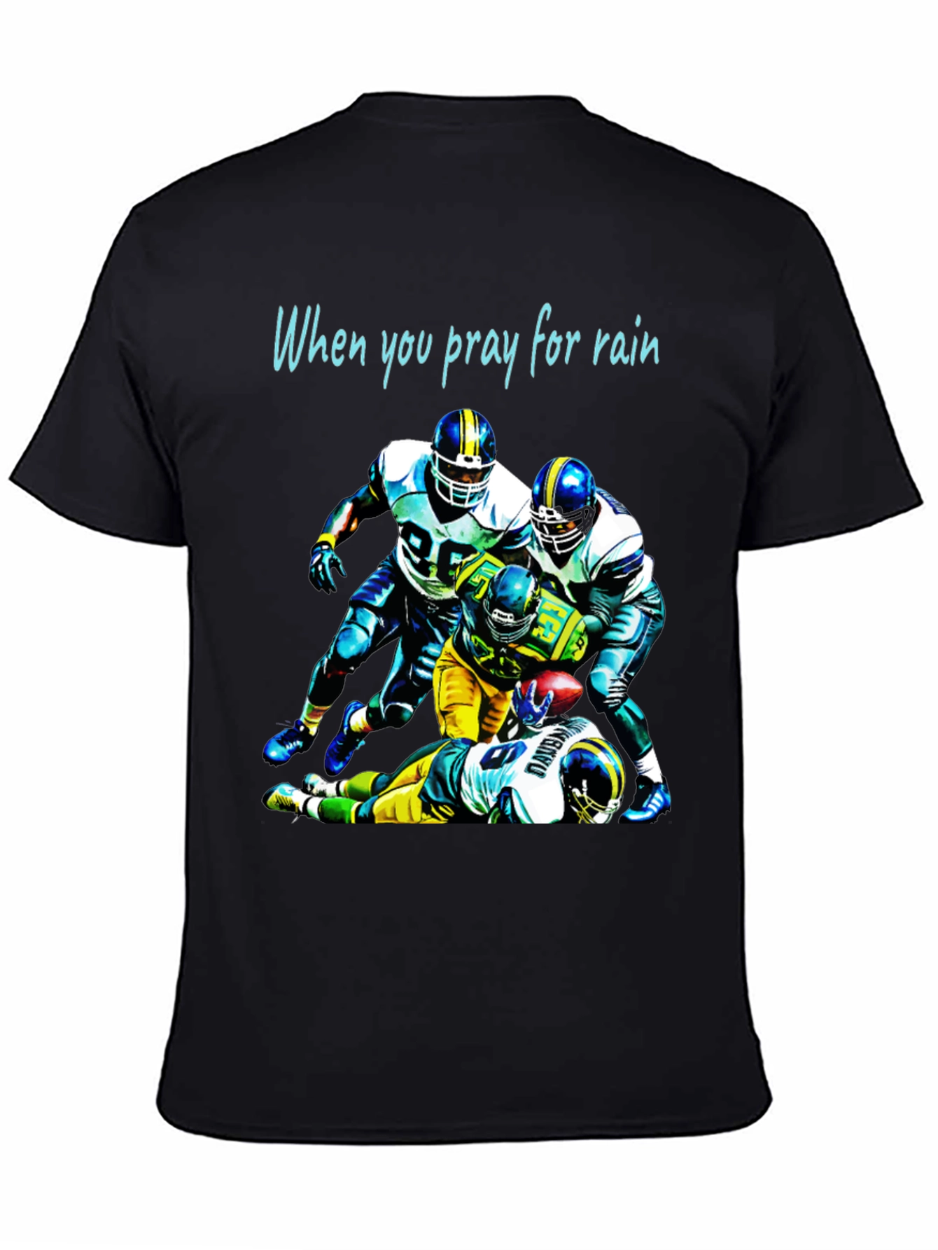 Football Graphic Tee: Pray for Rain