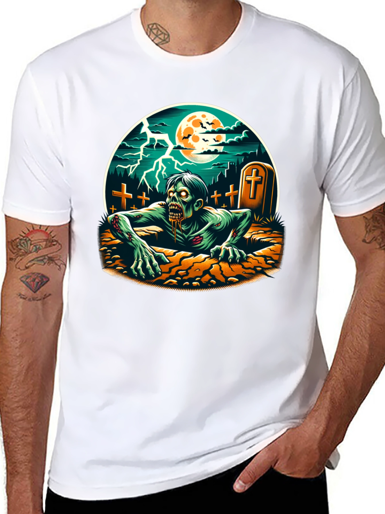 Zombie Graveyard T-Shirt - Horror Graphic Tee