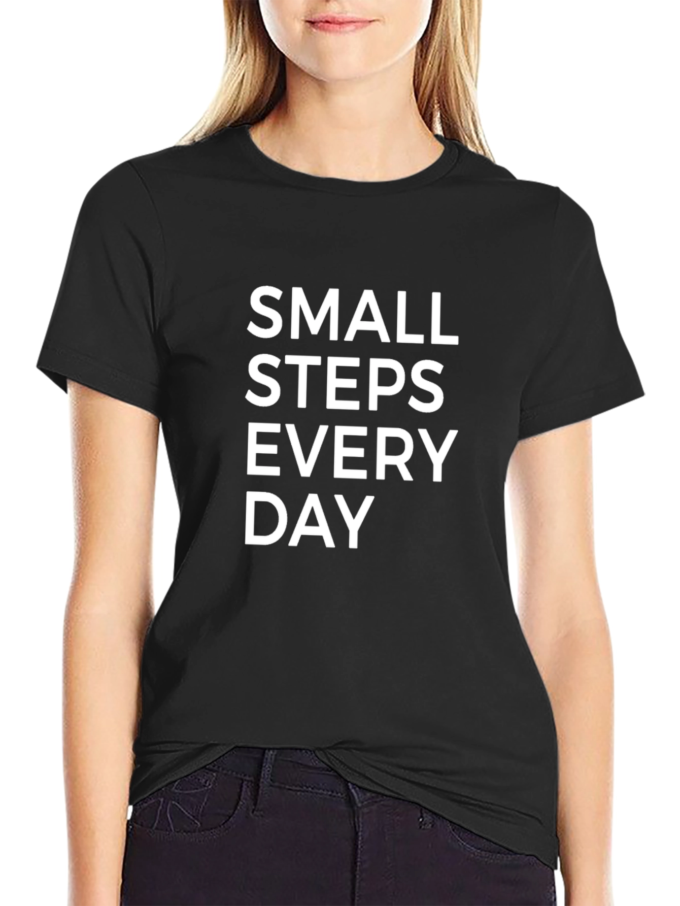 Small Steps Every Day Graphic Tee - Black