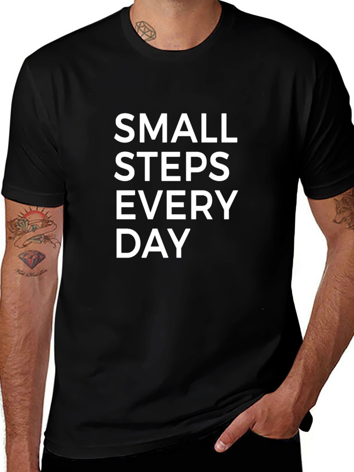 Small Steps Every Day Graphic Tee - Black
