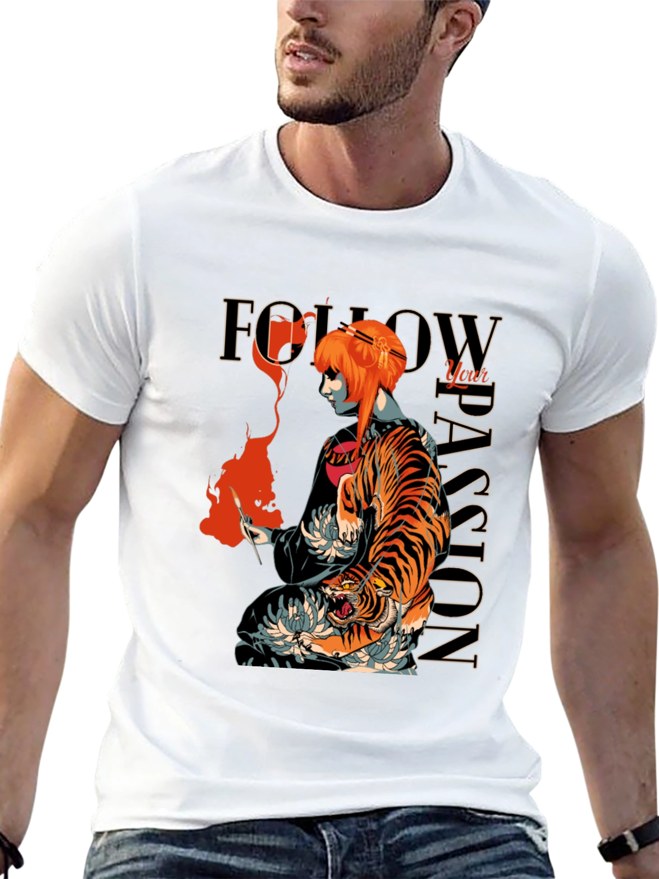 Tiger Passion Graphic Tee - Unique Streetwear
