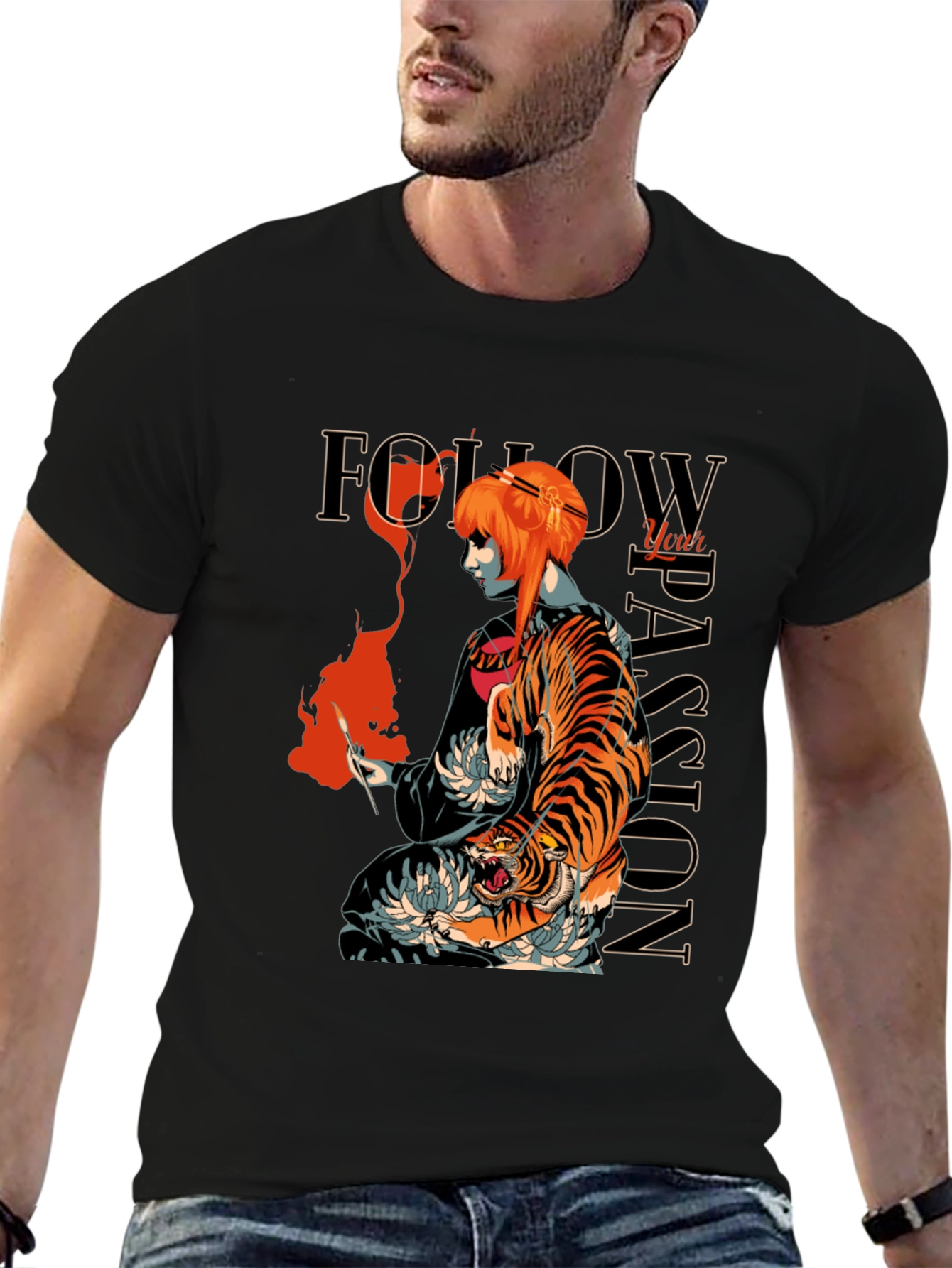 Tiger Passion Graphic Tee - Unique Streetwear