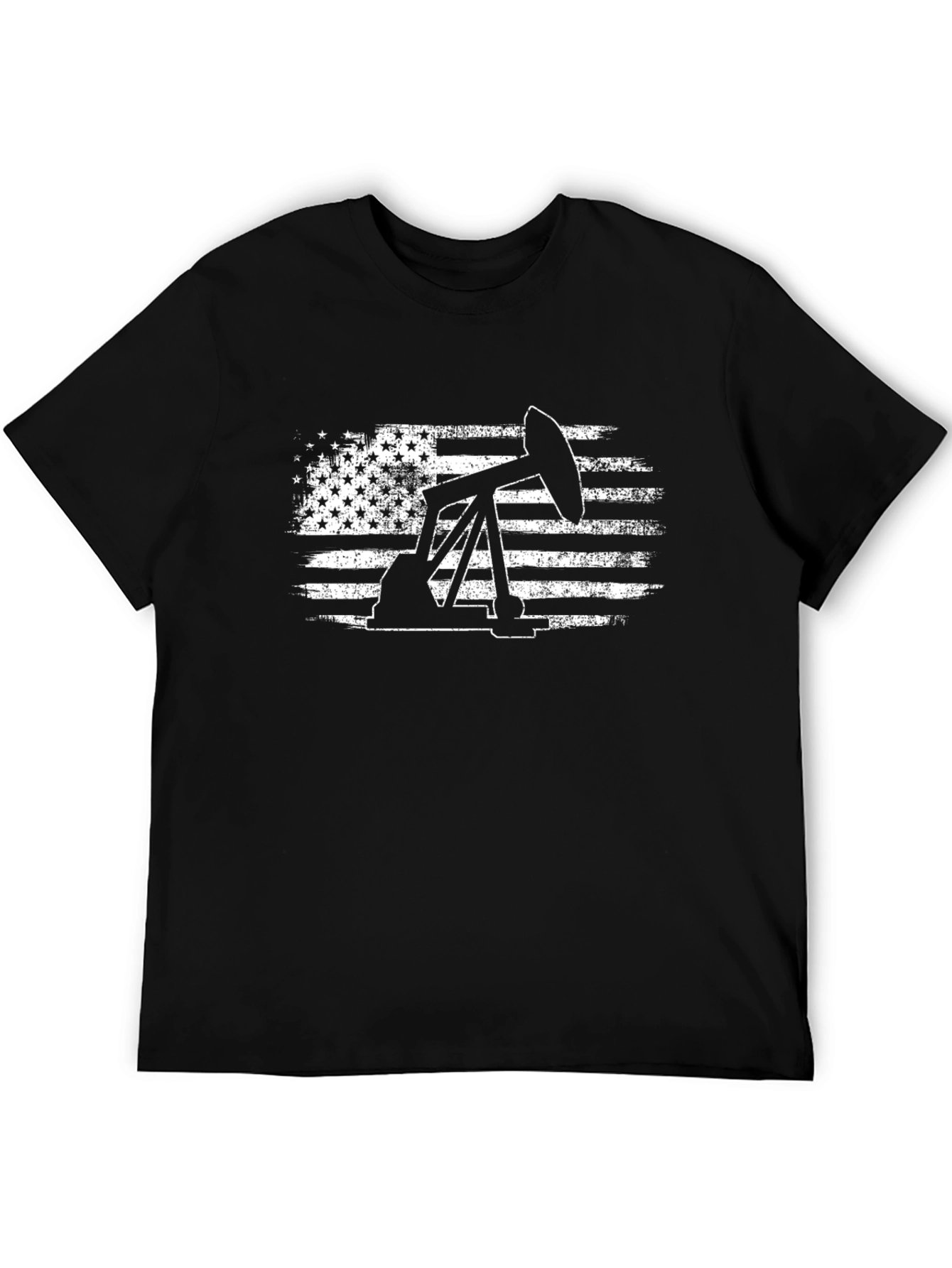 Oil Rig American Flag Graphic Tee