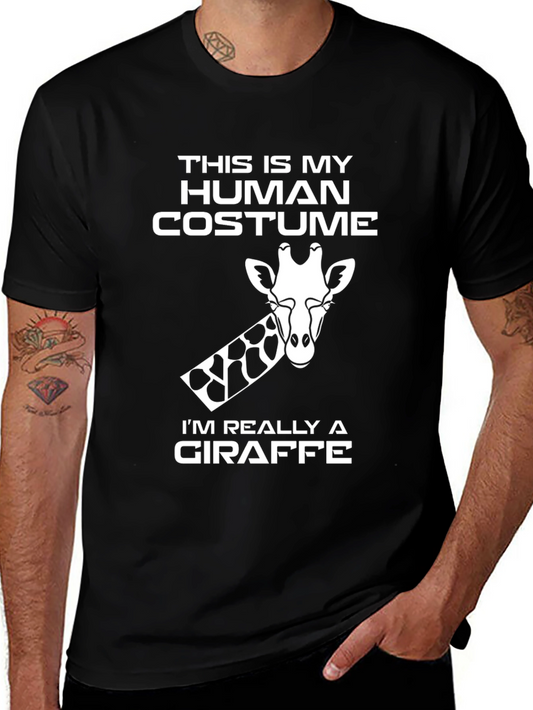 Human Costume Giraffe T-Shirt - Funny Halloween Tee
